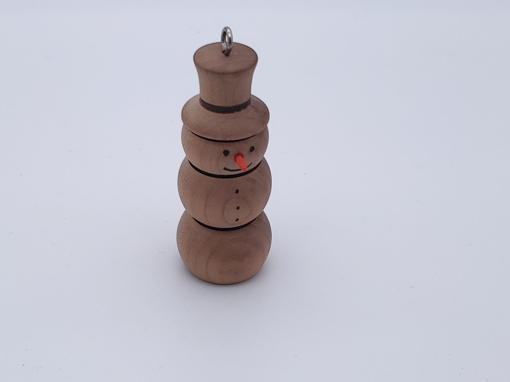 Handmade Wooden Snowman Ornament image 0