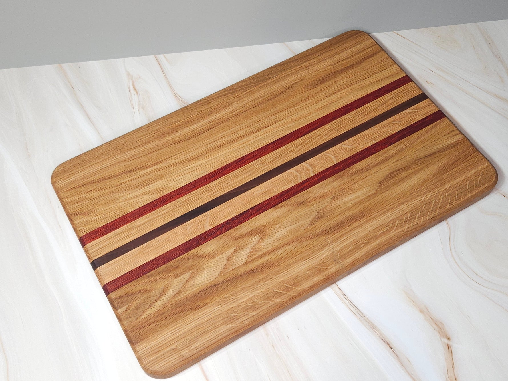 White Oak, Padauk & Walnut Cutting Board image 0
