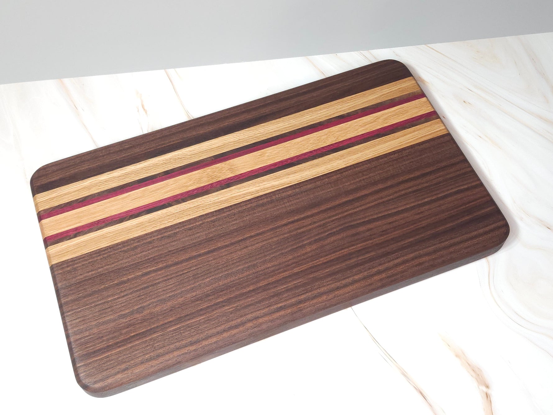 Walnut, White Oak & Purpleheart Cutting Board image 0
