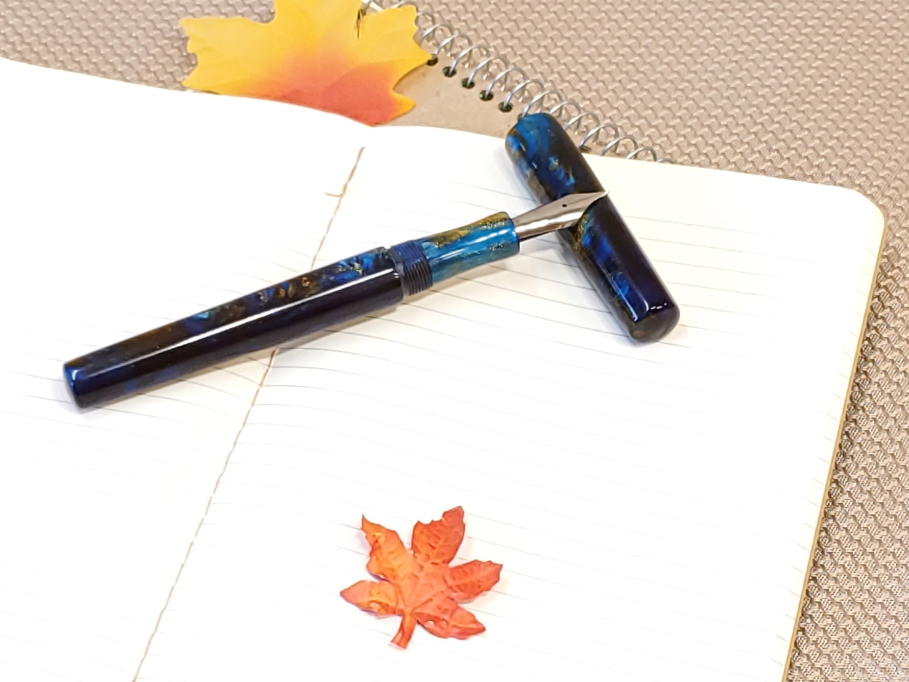 Golden Azure - Acer Model || Bespoke Fountain Pen || Bock #6 Nib image 0