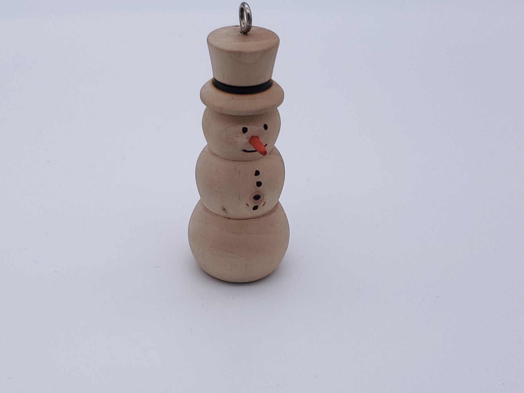 Handmade Wooden Snowman Ornament image 0