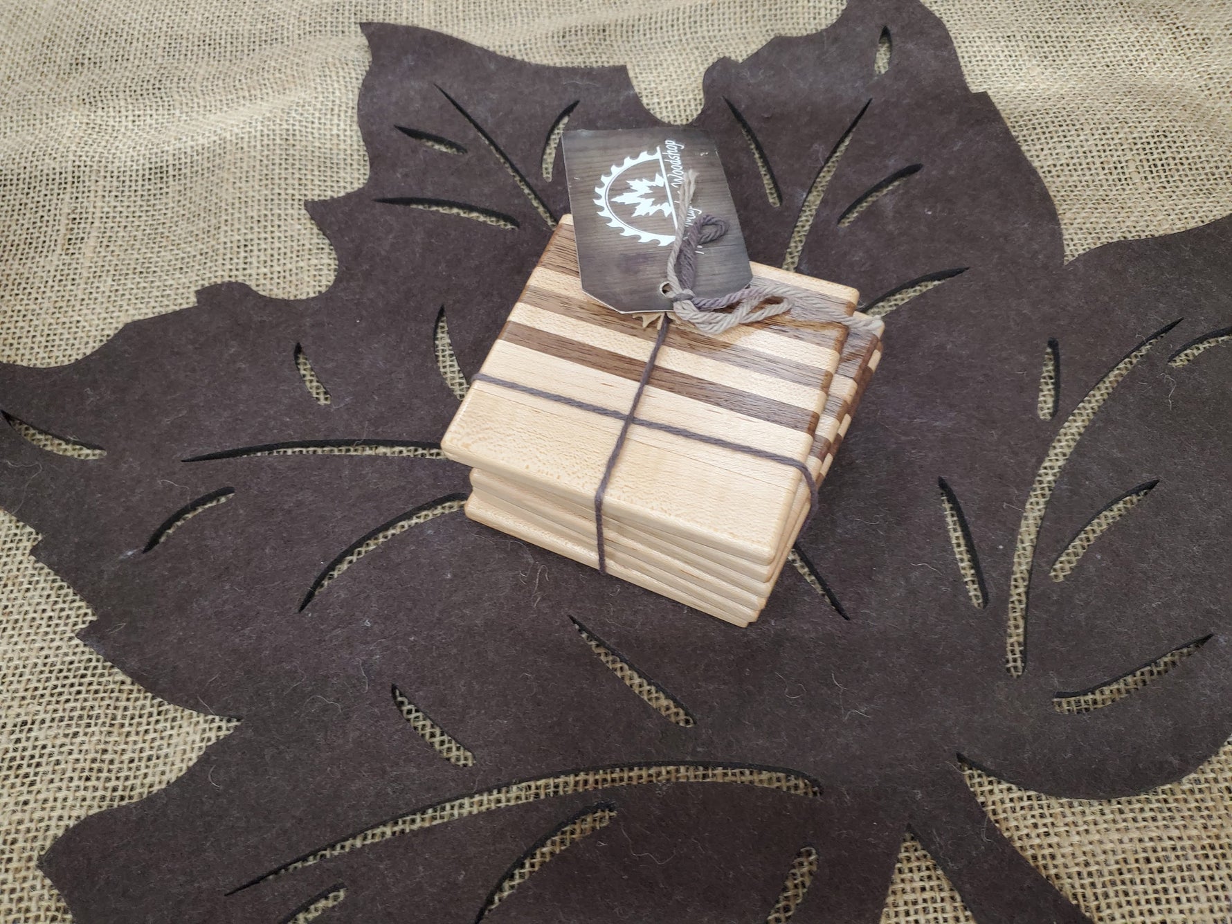 6pc Coaster Set- Maple, Walnut image 0