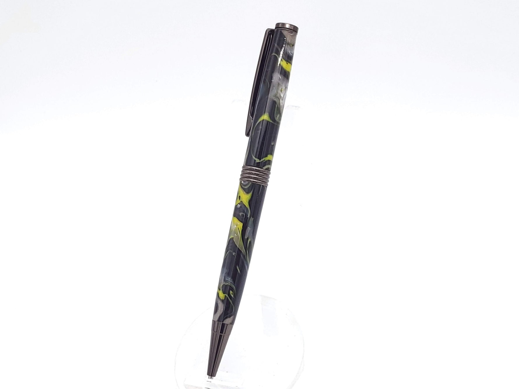 Black & Green Acrylic Trimline Twist Pen image 4