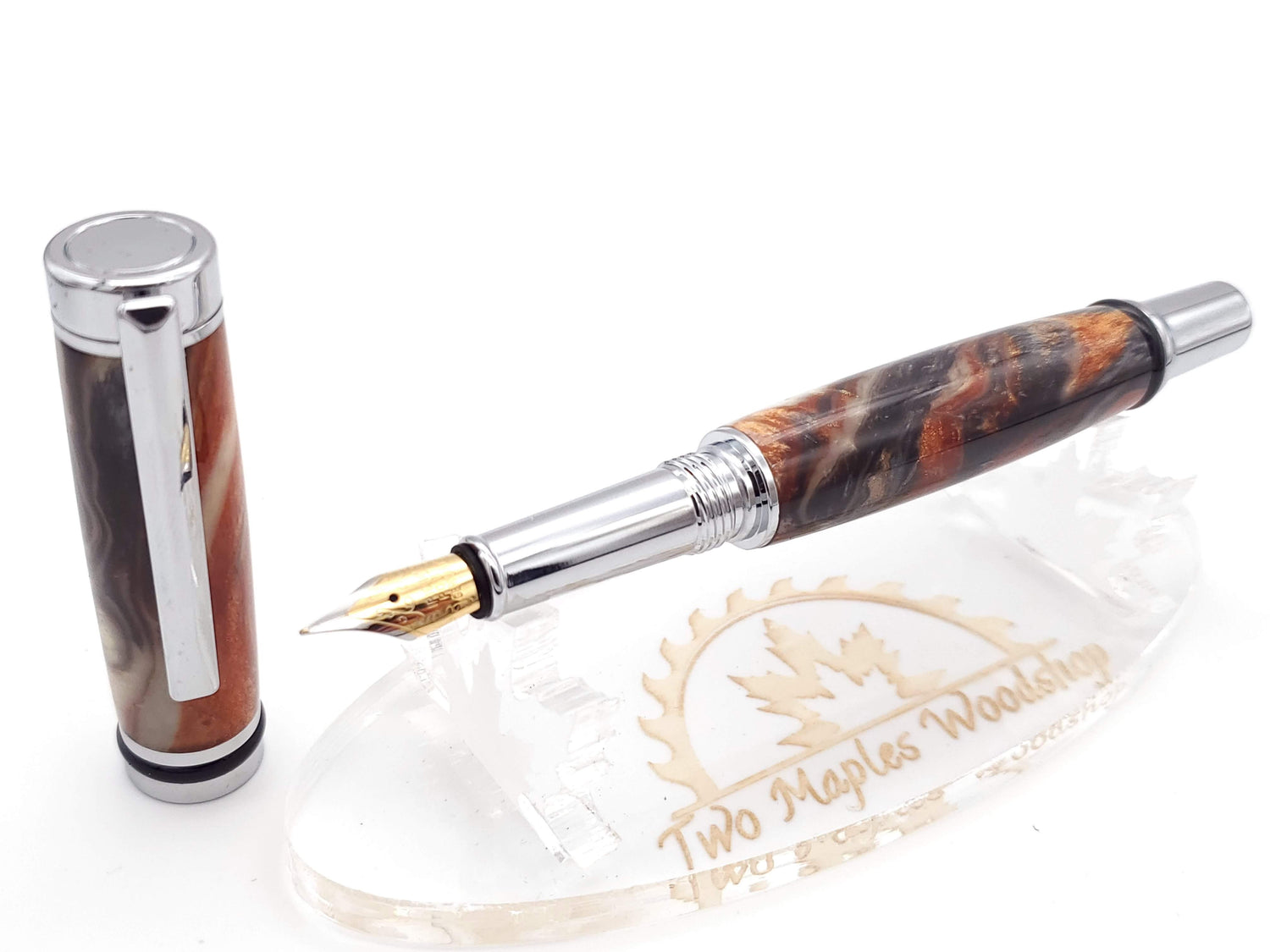 Cameron Fountain Pen in Chrome Finish image 2