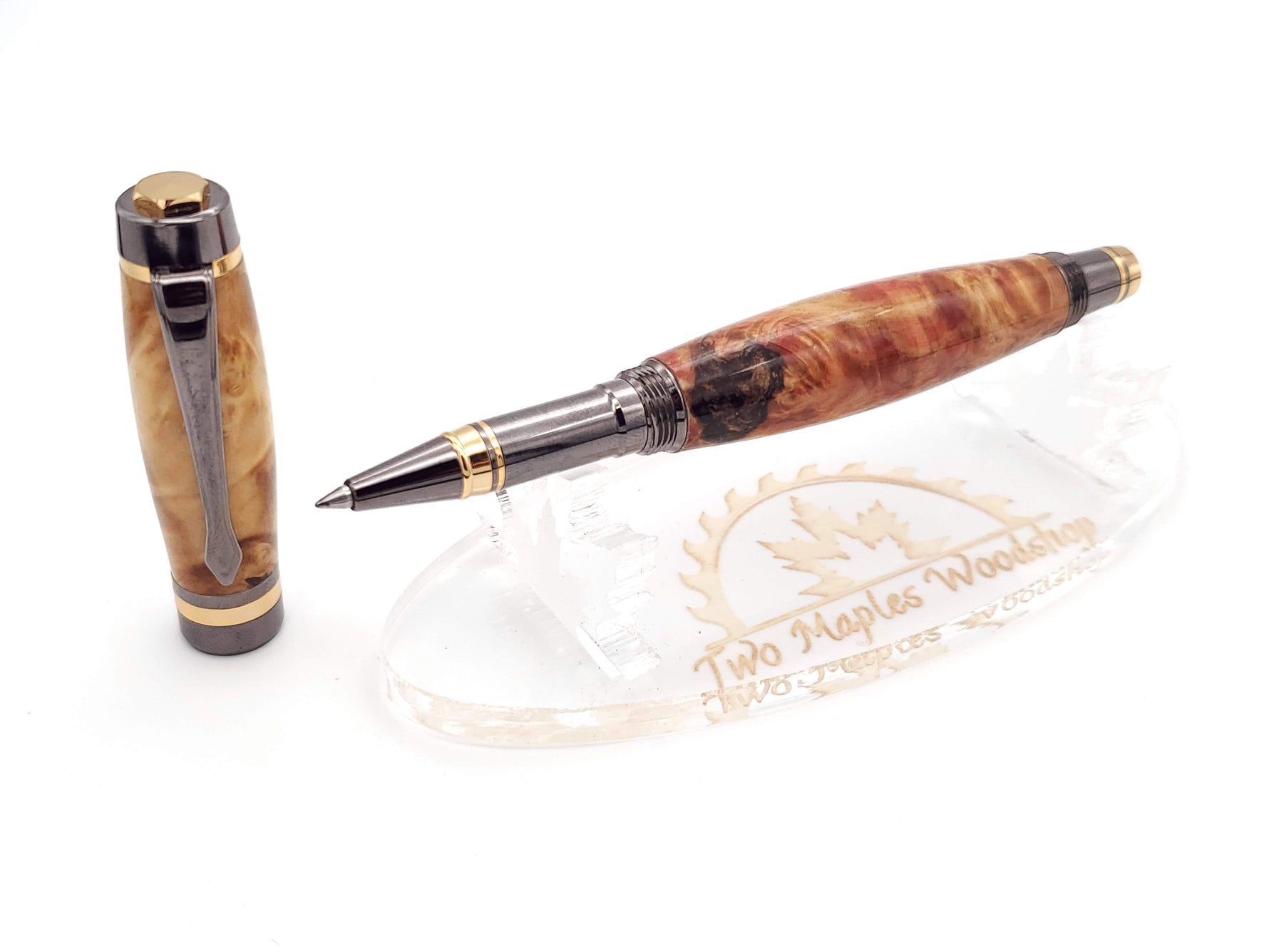 Fountain Pen & Rollerball Set | Box Elder Burl image 8