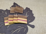 6pc Coaster Set- Walnut, Cherry, Purpleheart & Yellowheart image 0