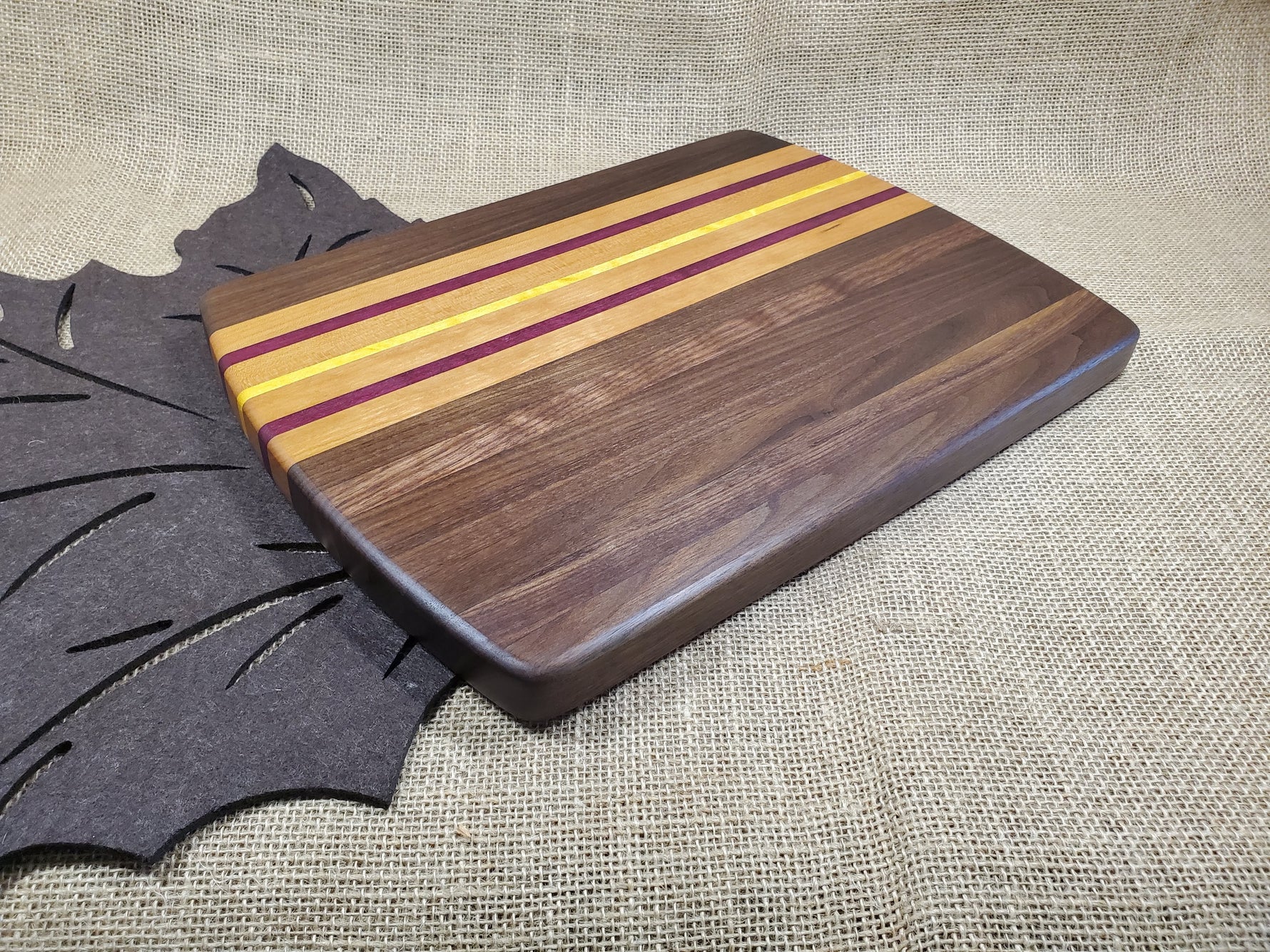 Walnut, Cherry, Purpleheart & Yellowheart Cutting Board image 3