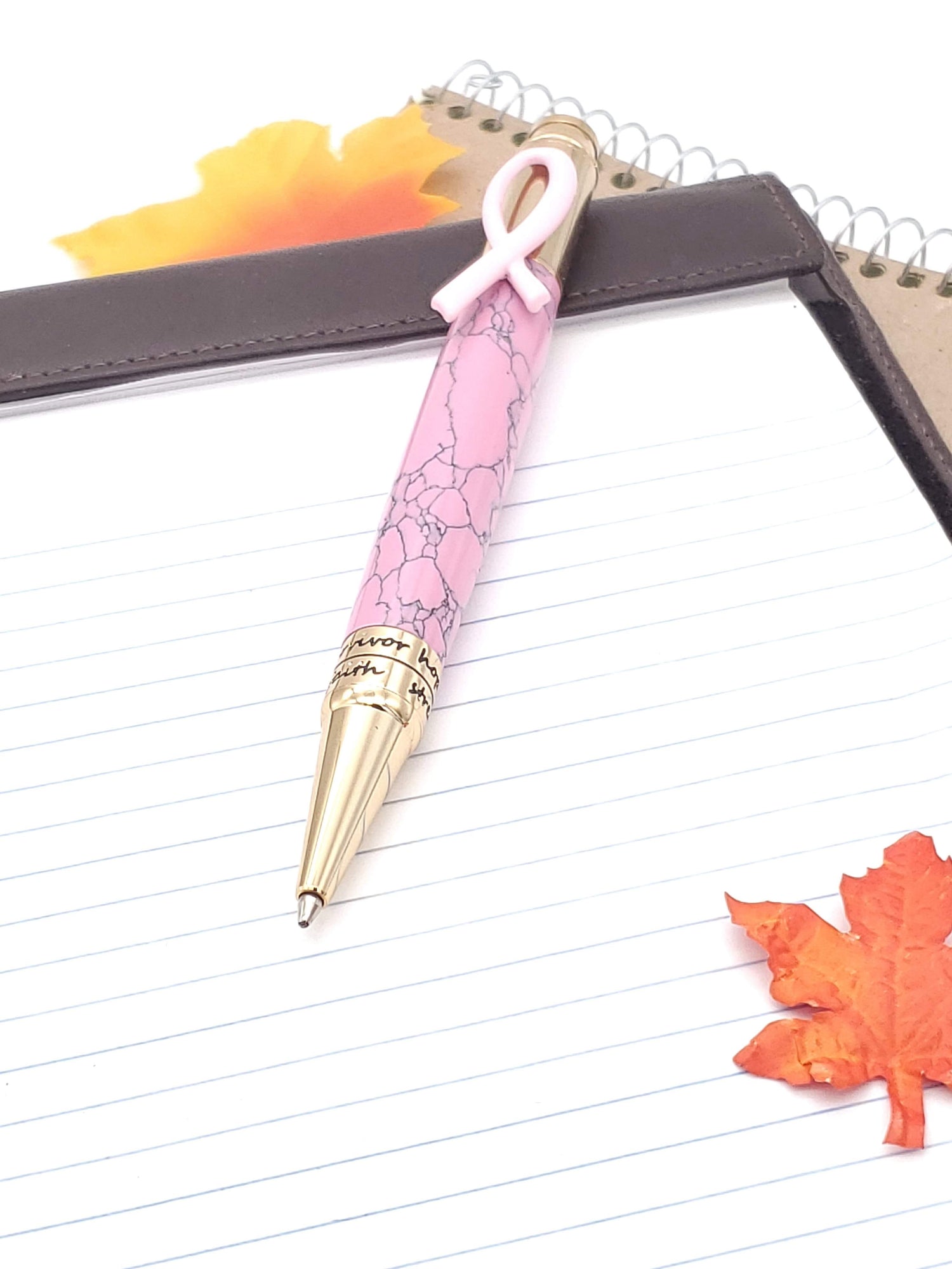 Hope Breast Cancer Pen- Pink Marble image 1