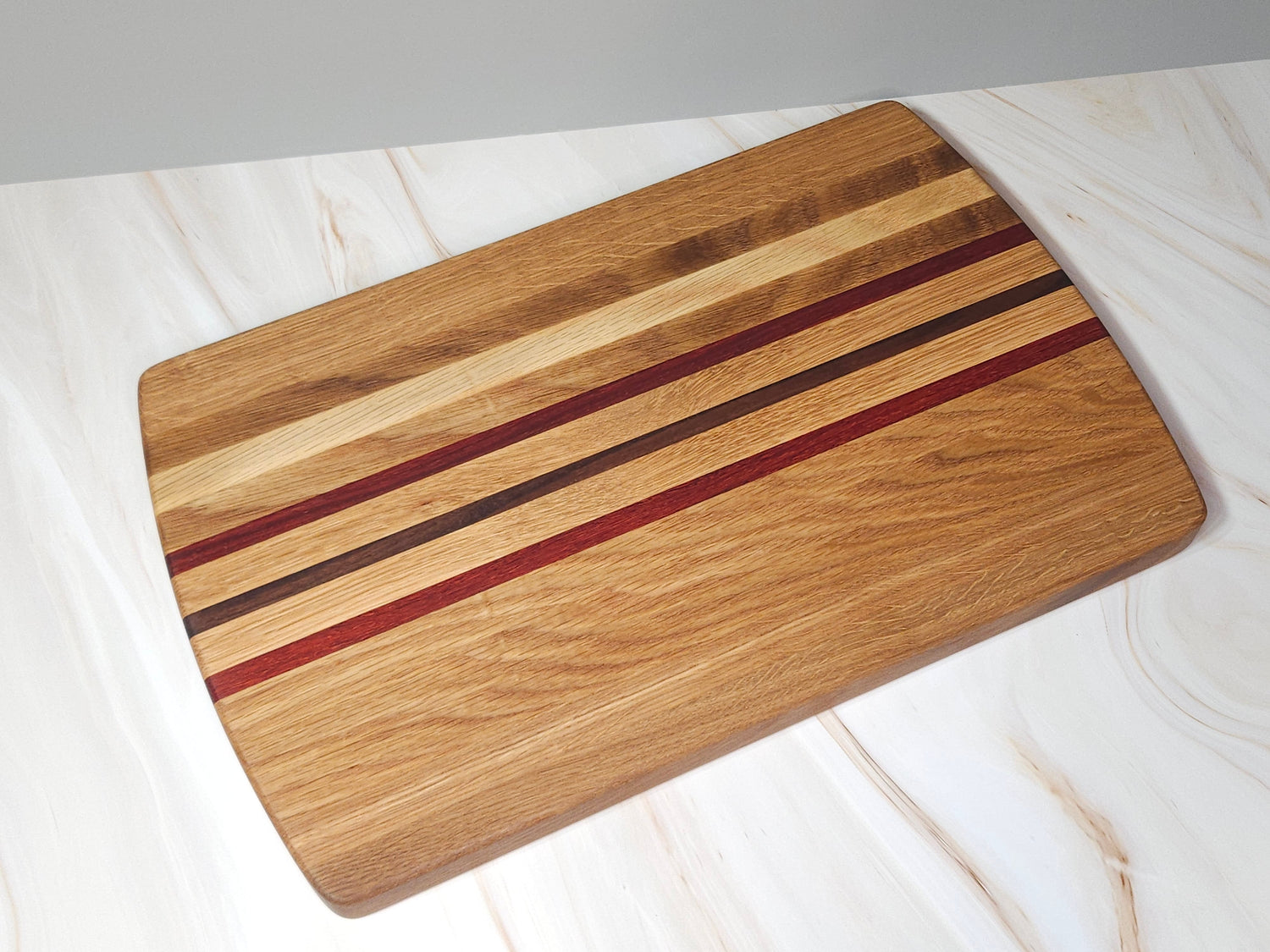 White Oak, Padauk & Walnut Cutting Board image 0
