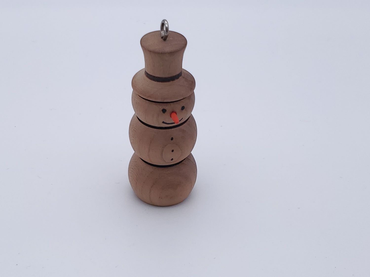 Handmade Wooden Snowman Ornament image 0