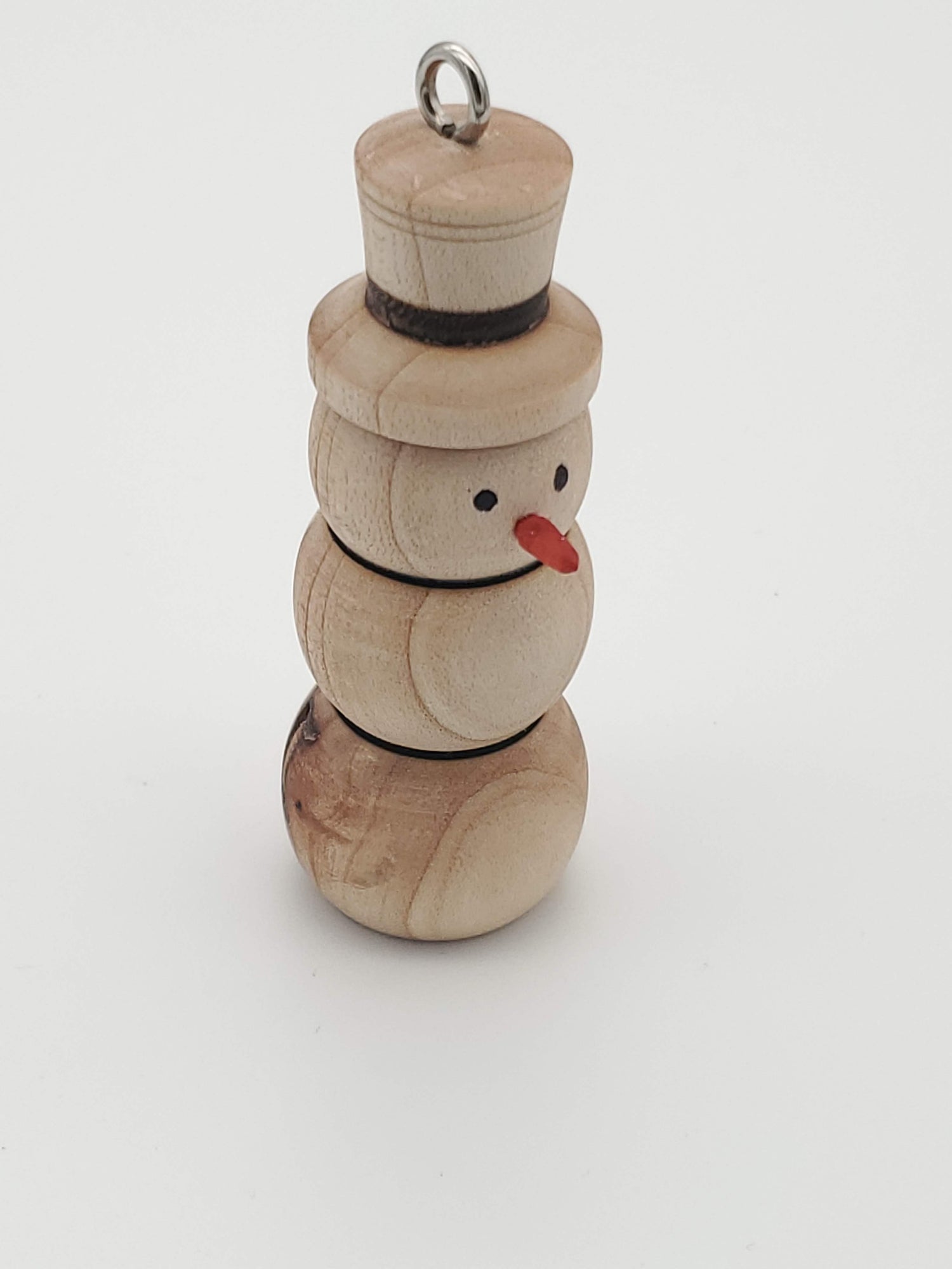 Handmade Wooden Snowman Ornament image 0