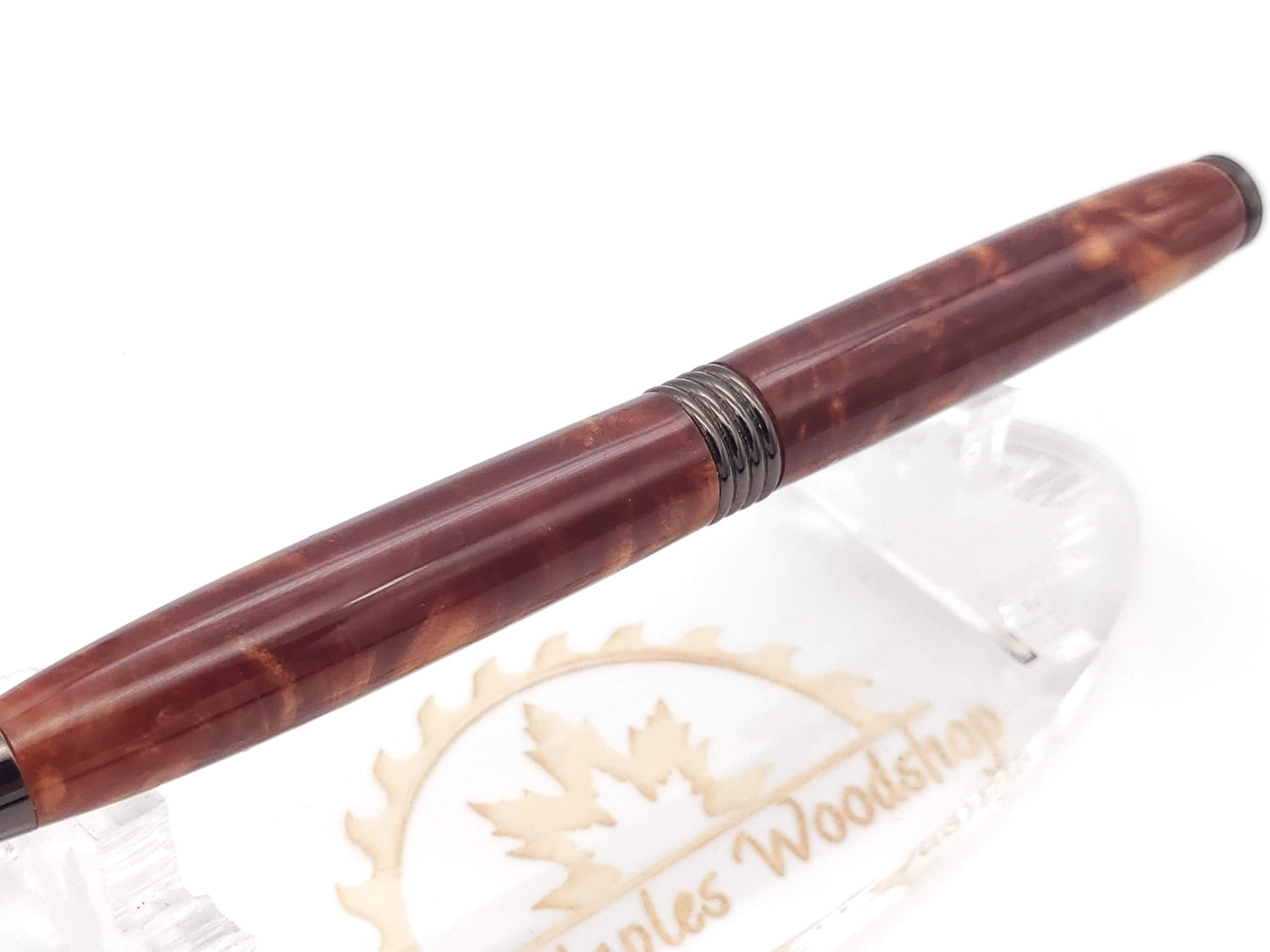 Burnt Orange Acrylic Trimline Twist Pen image 2