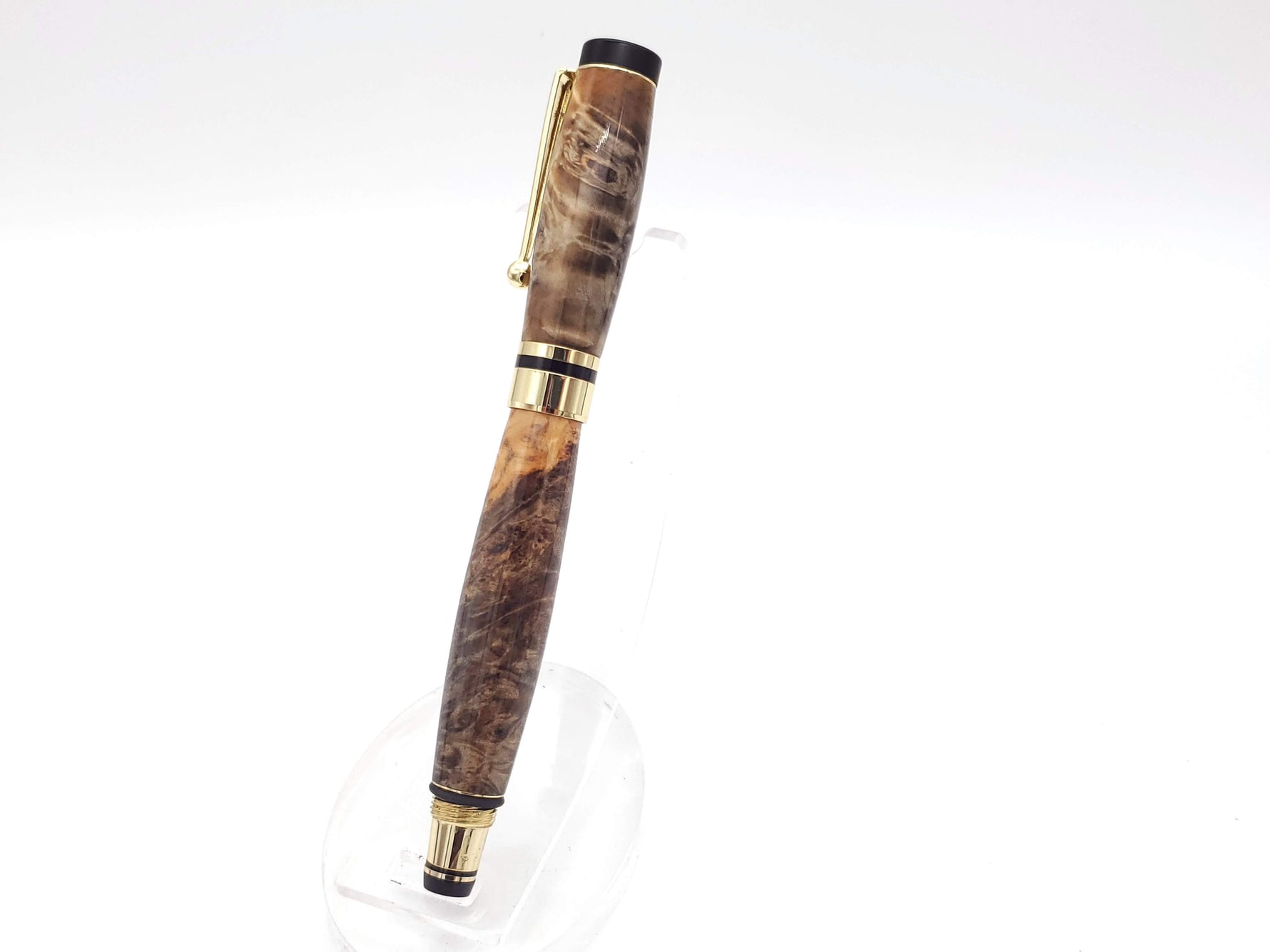 Premium Classic 24k Gold Fountain Pen | Rare Buckeye Burl Hardwood image 10
