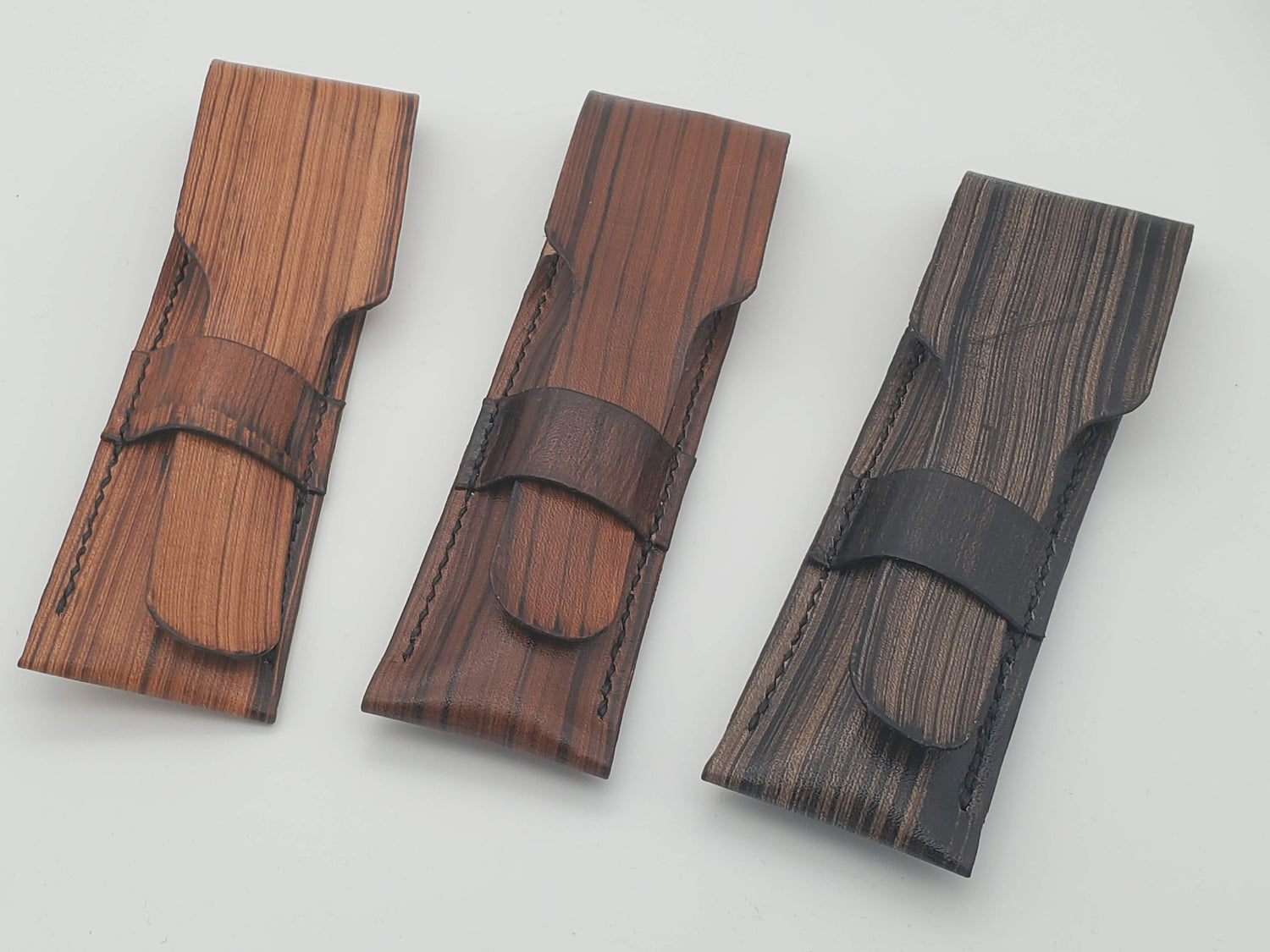 Full Grain Leather Pen Sleeves- Oak image 2