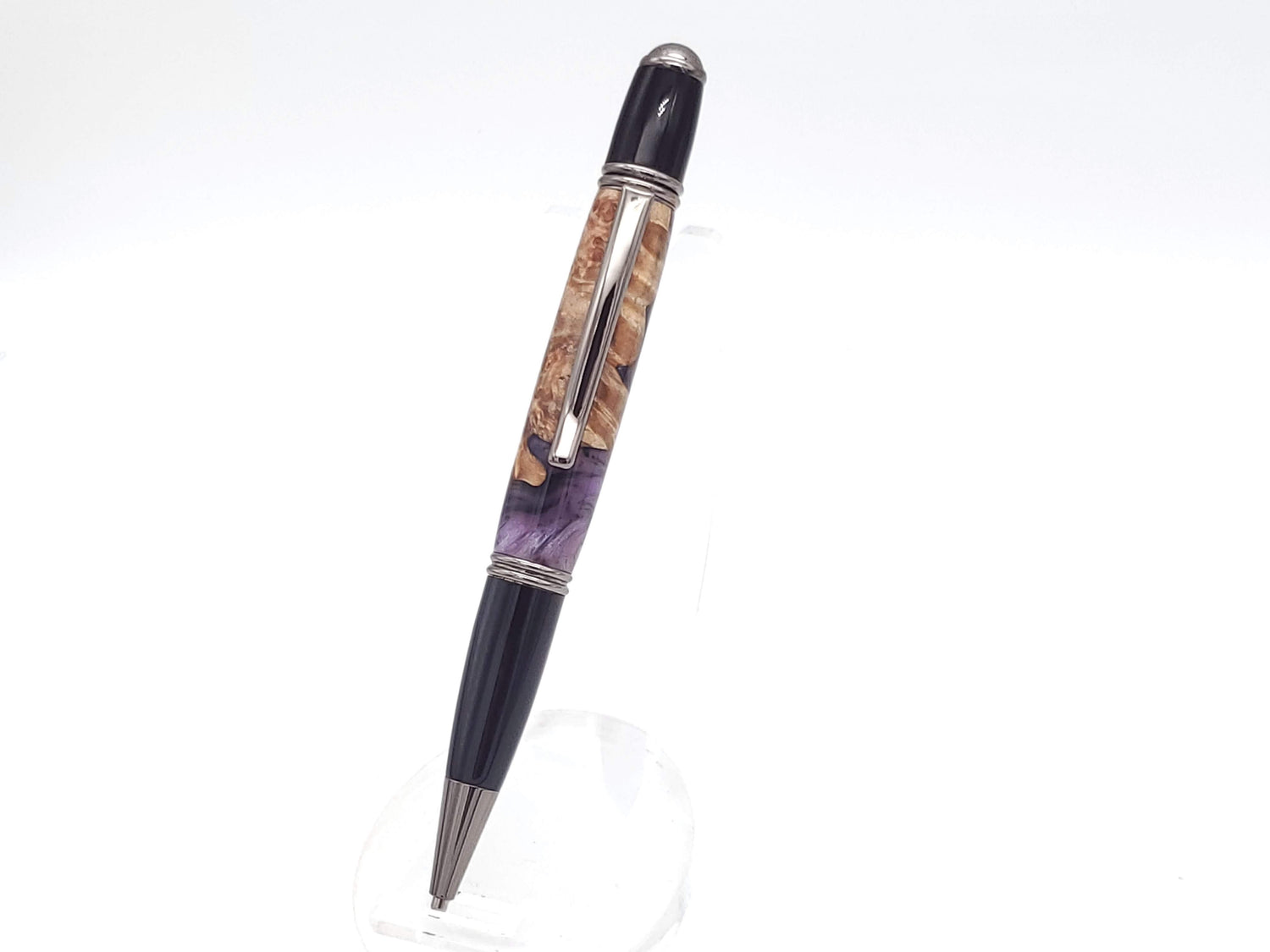 Maple Burl & Resin Gatsby Ballpoint Twist Pen image 1