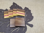 6pc Coaster Set- Walnut, Cherry, Purpleheart & Yellowheart image 1