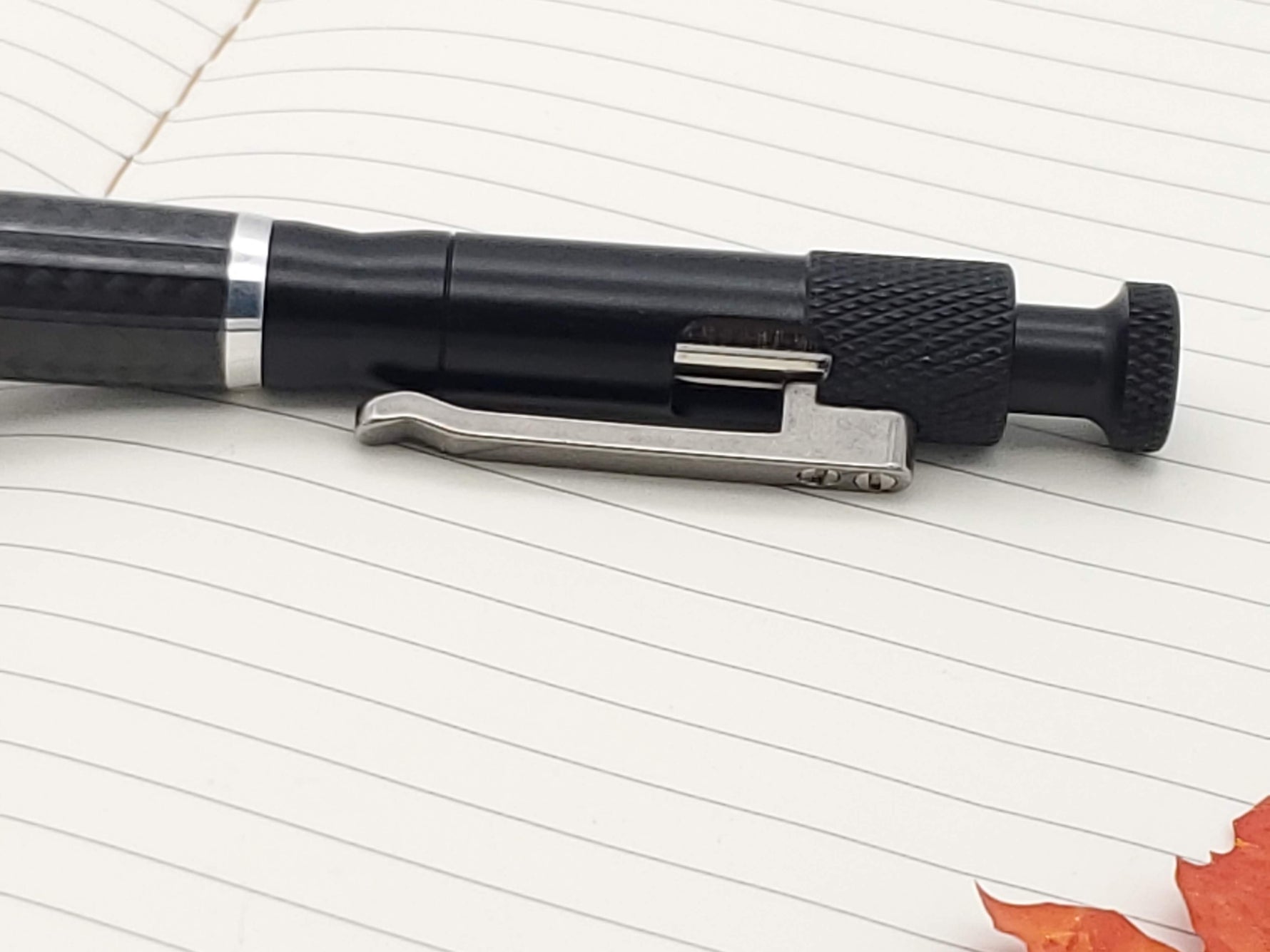Carbon Fiber & Aluminum Clip Bolt Action Ballpoint Pen image 7