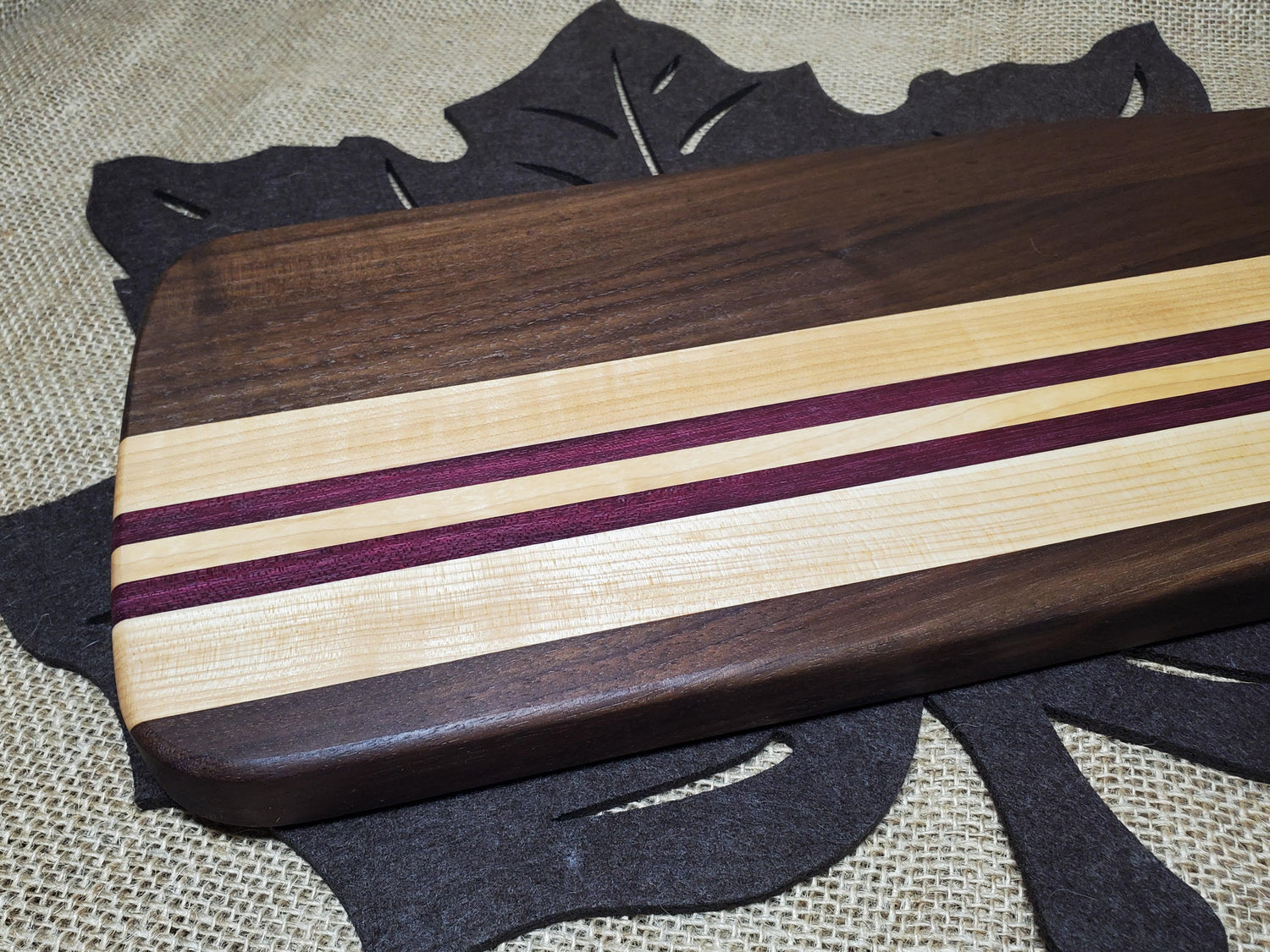 Walnut, Maple, & Purpleheart Serving Board / Cutting Board image 2
