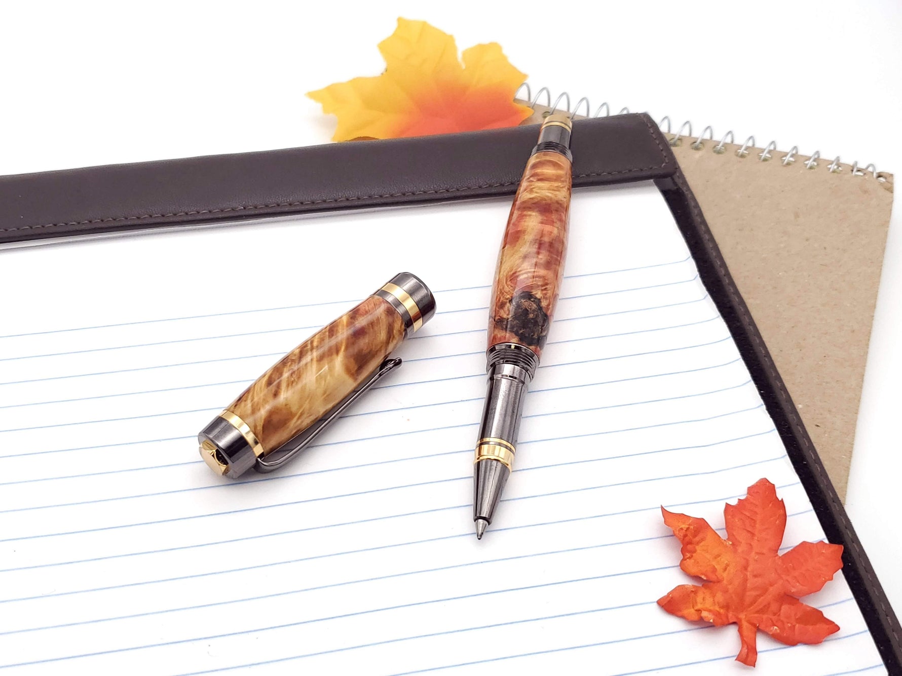 Fountain Pen & Rollerball Set | Box Elder Burl image 4