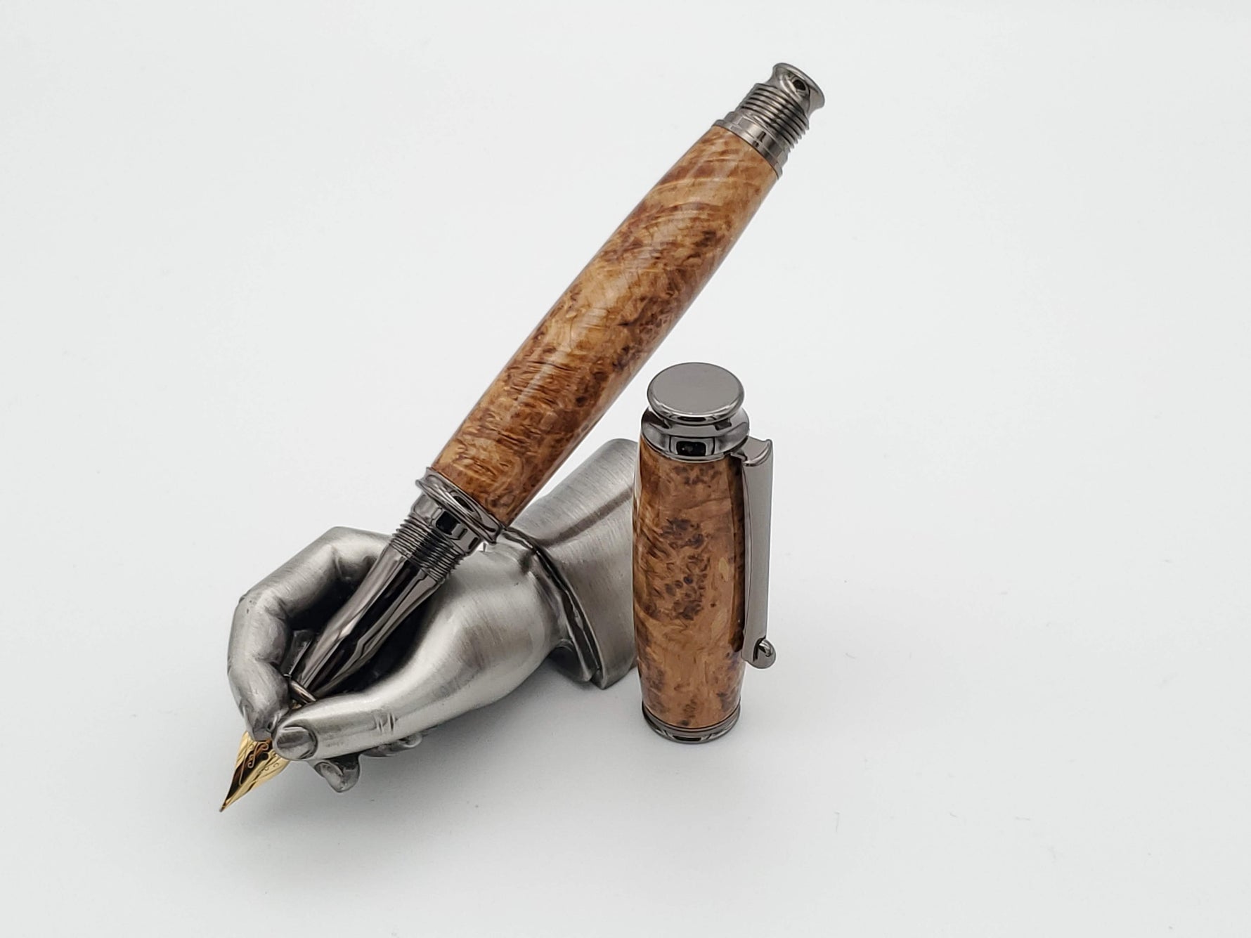 Fountain Pen & Rollerball Set | Black Ash Burl Virage Gun Metal image 5