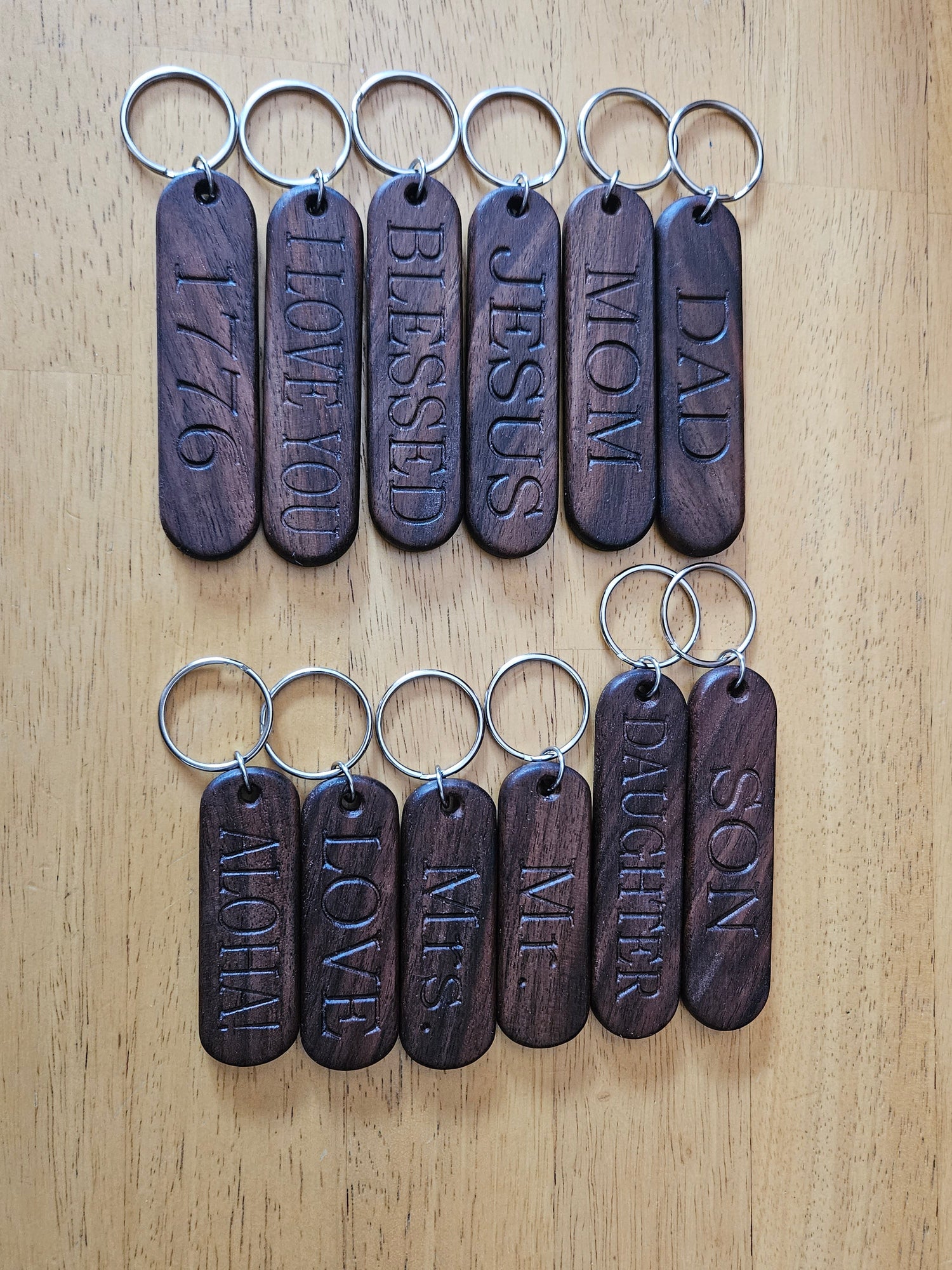 Hardwood Keychains
