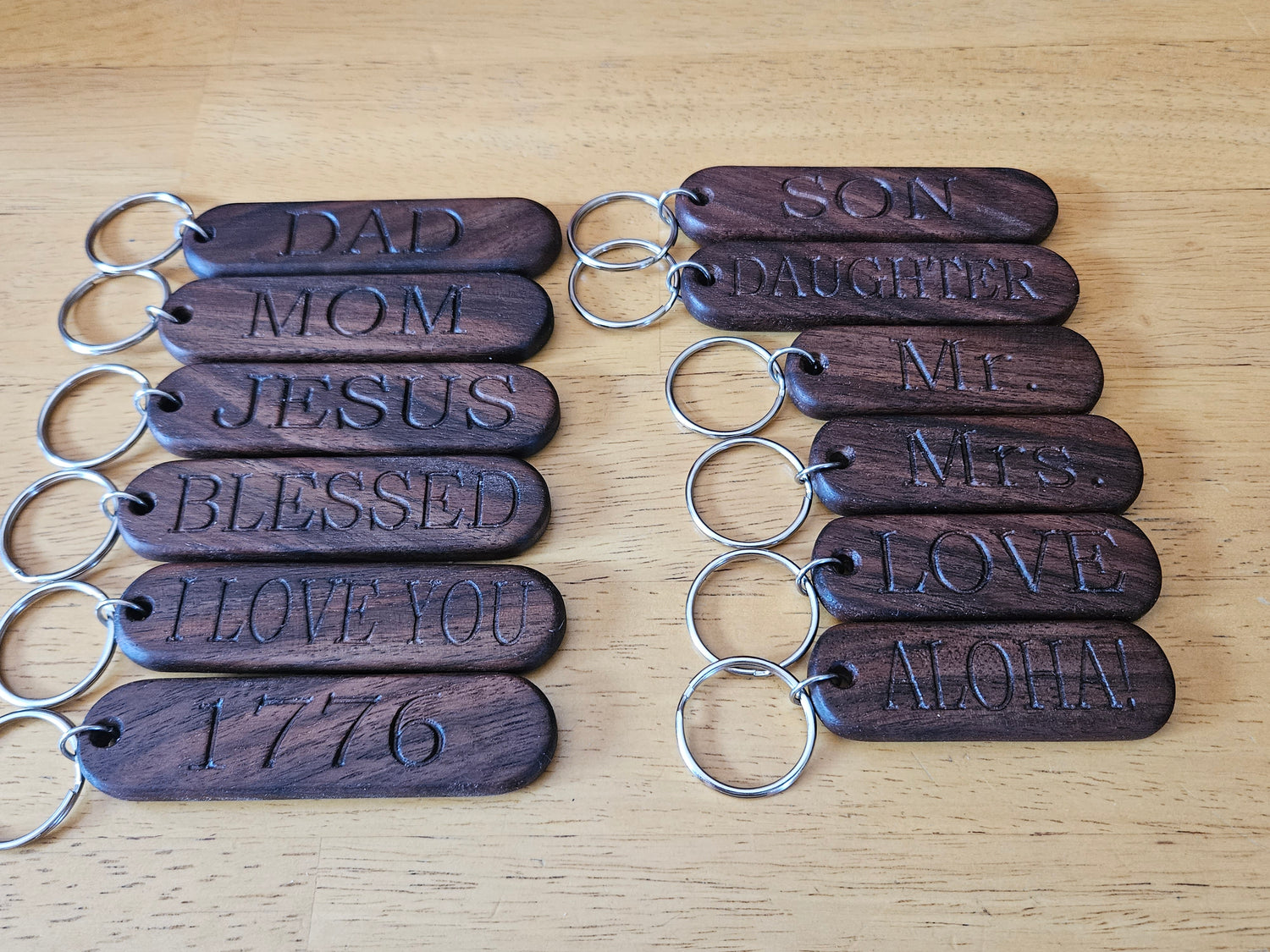 Hardwood Keychains