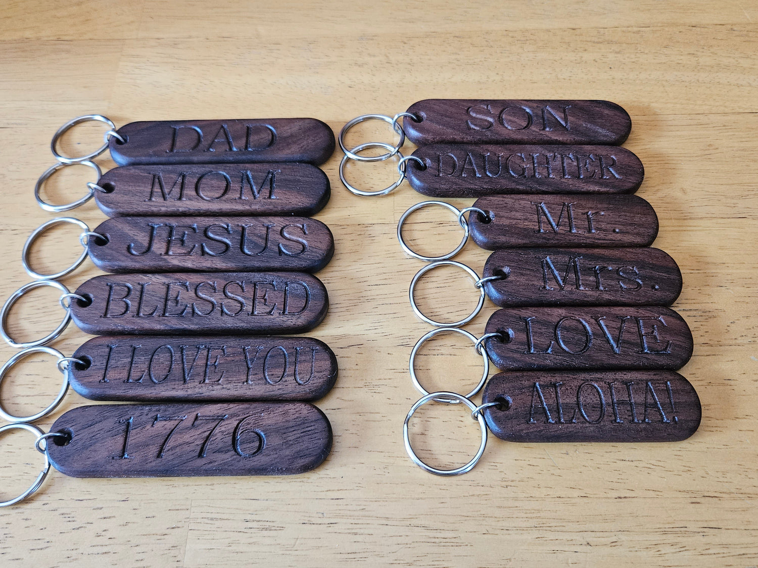 Hardwood Keychains