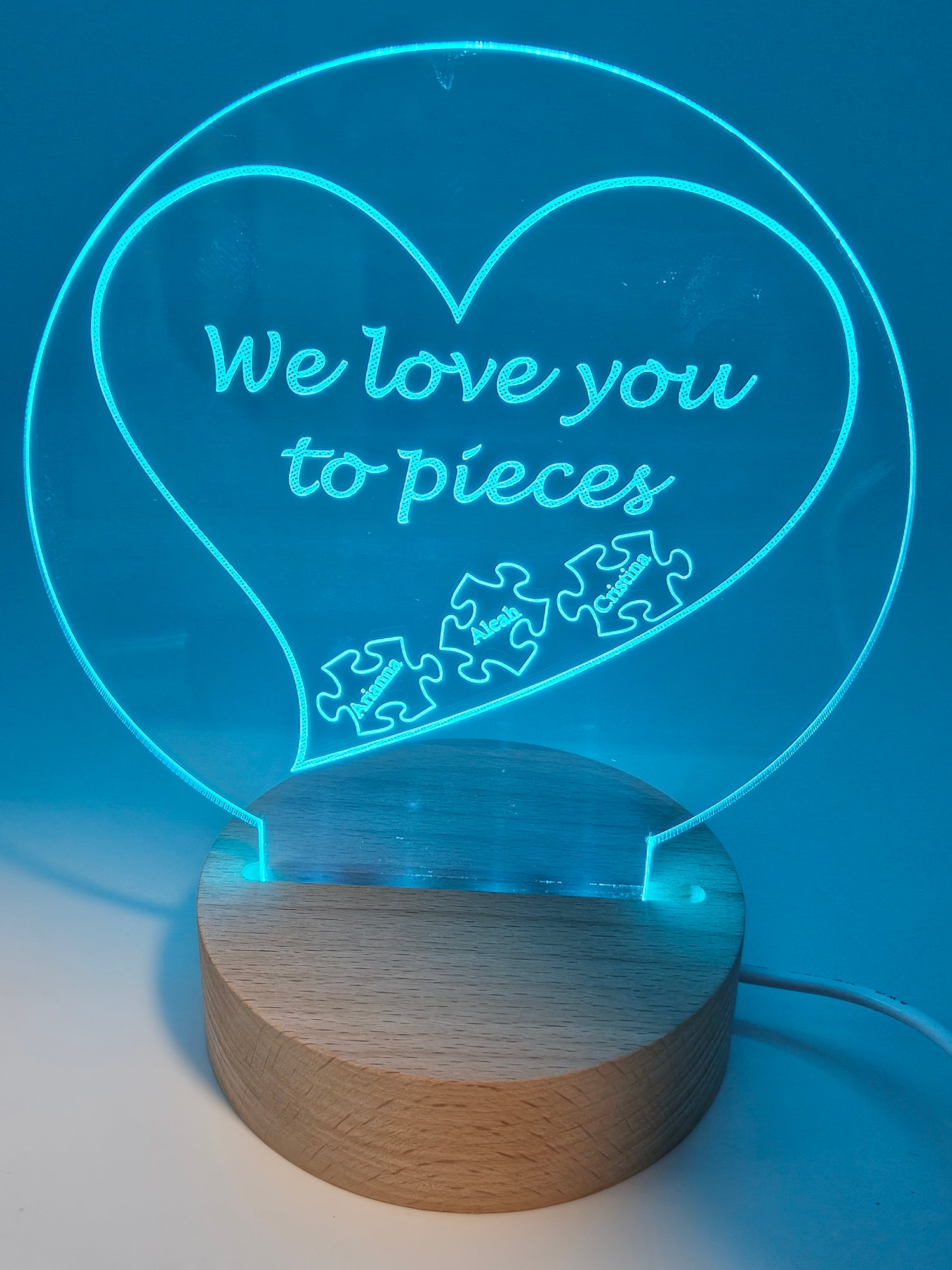 Personalized 5" LED Sign Round Base