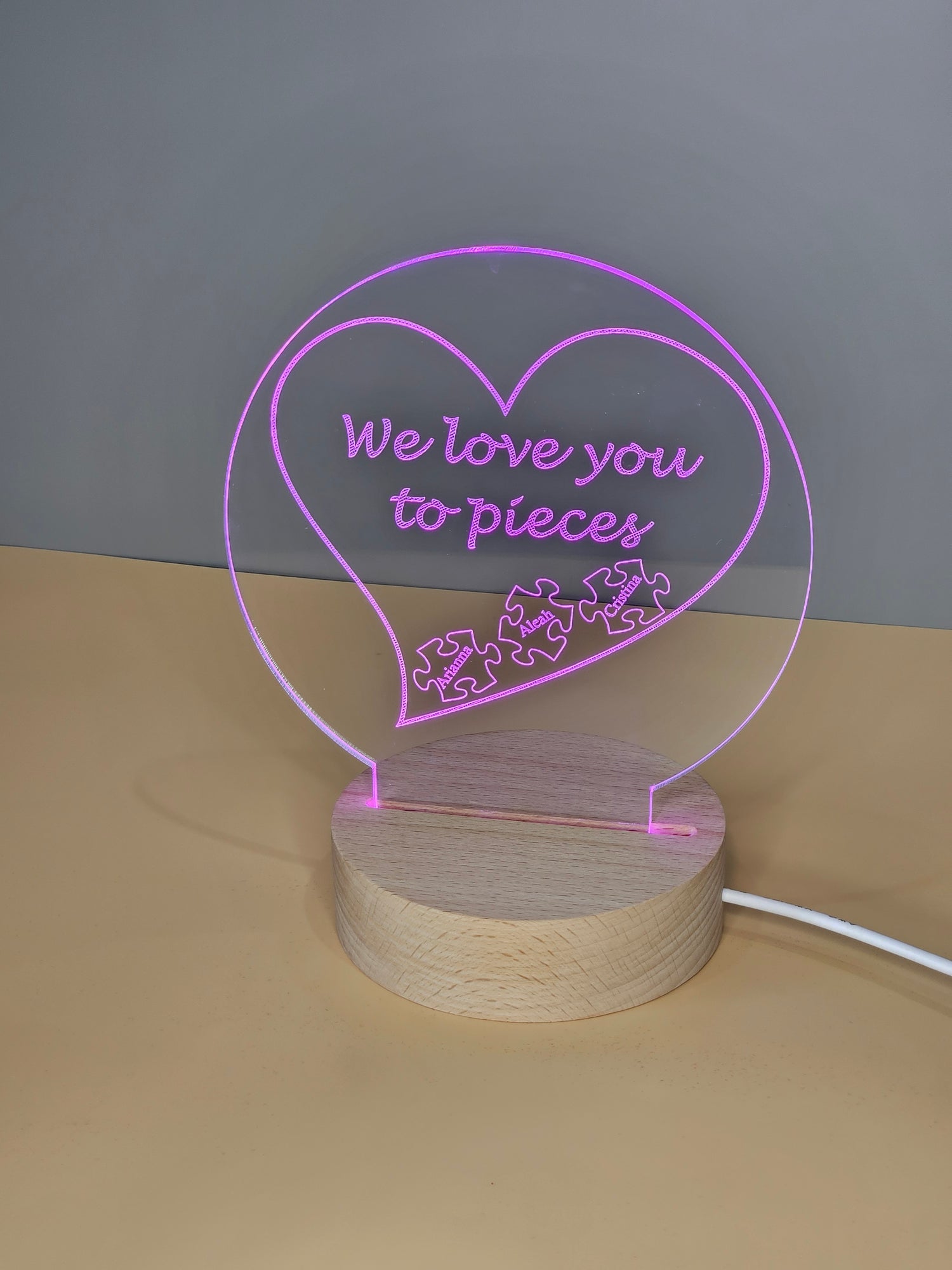 Personalized 5" LED Sign Round Base