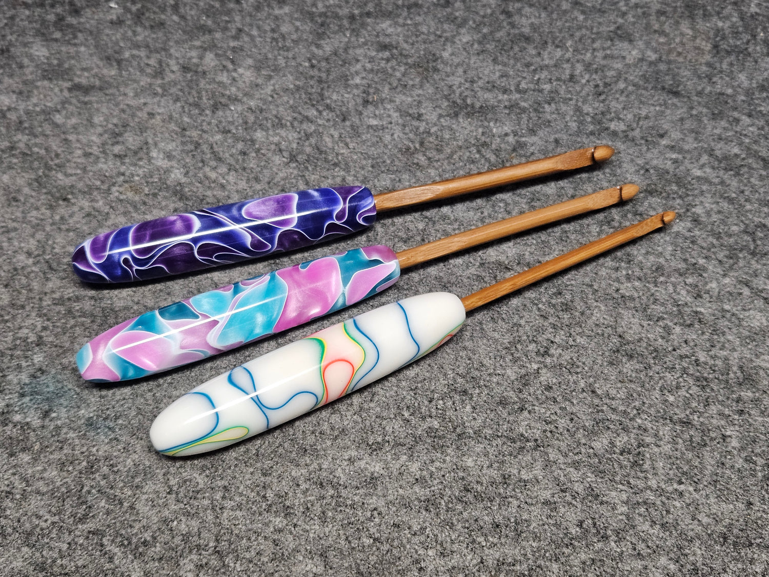 Wooden Crochet Hooks with Acrylic Handles