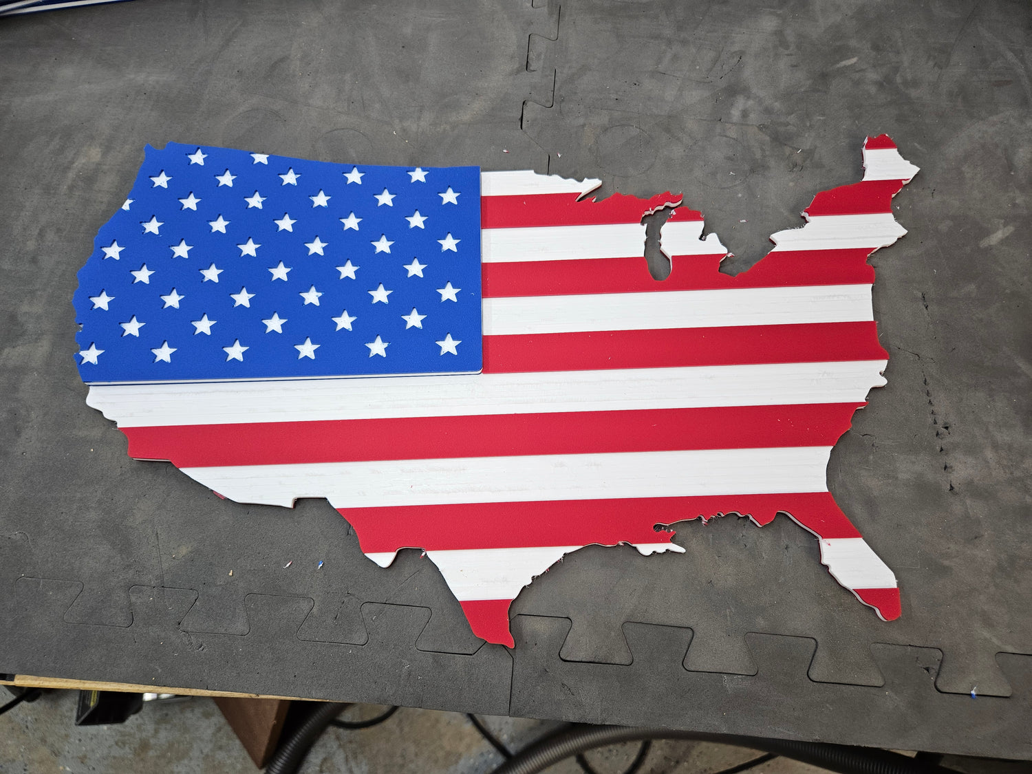 USA Flag Sign – Layered HDPE (19.3" × 11.8")