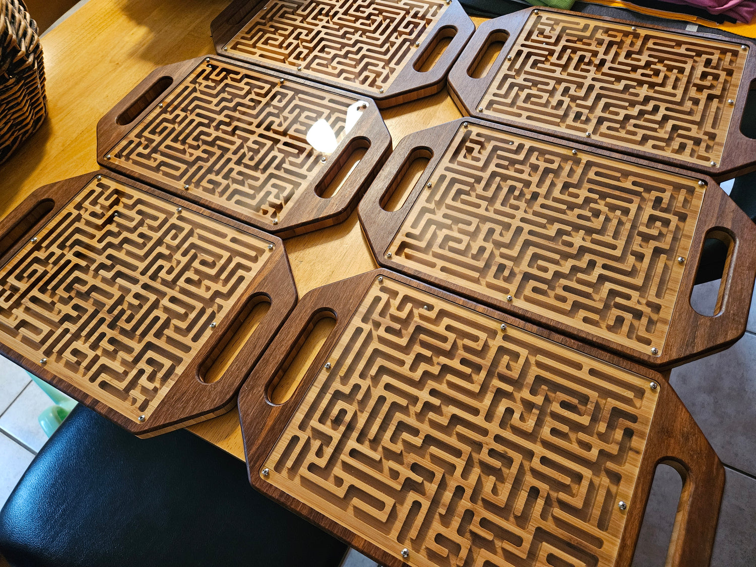 Bamboo Marble Maze 15" × 9.25"