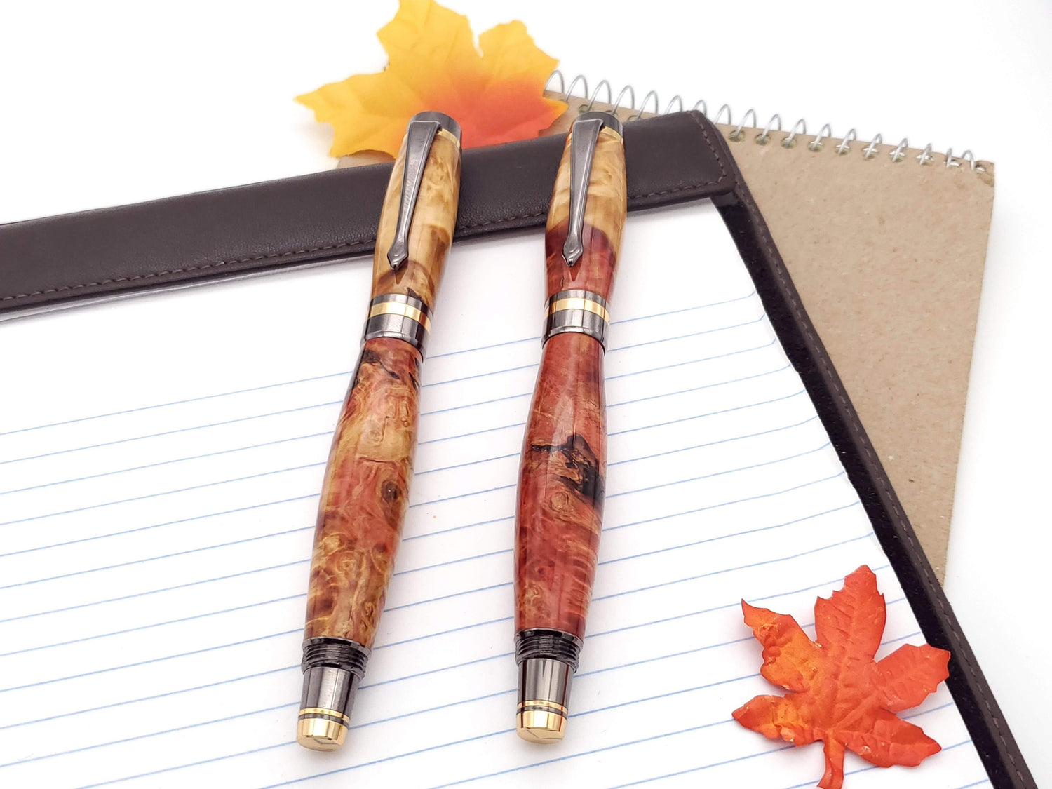 Fountain Pen & Rollerball Set | Box Elder Burl image 0
