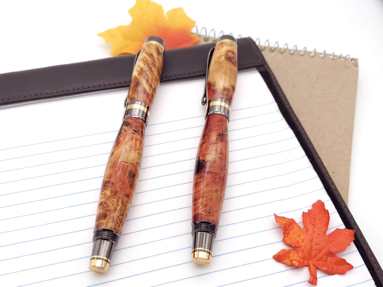Fountain Pen & Rollerball Set | Box Elder Burl image 2