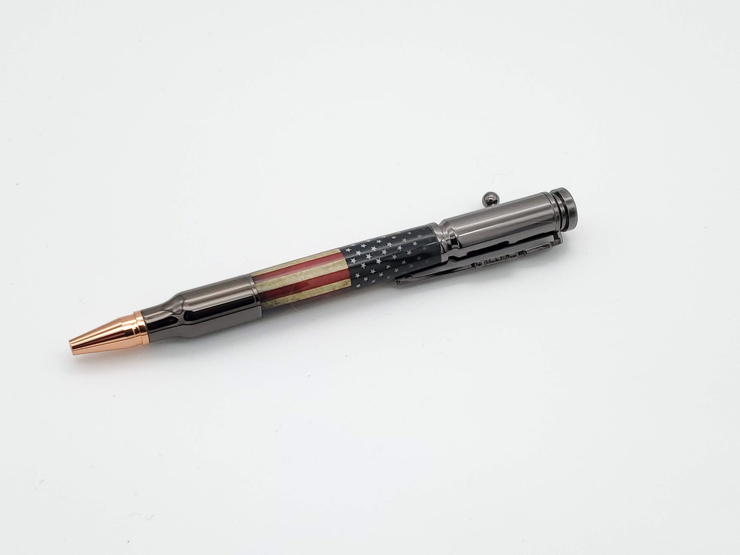 Bolt Action 30 Cal Ballpoint Pen Old Glory in Gun Metal Finish image 0