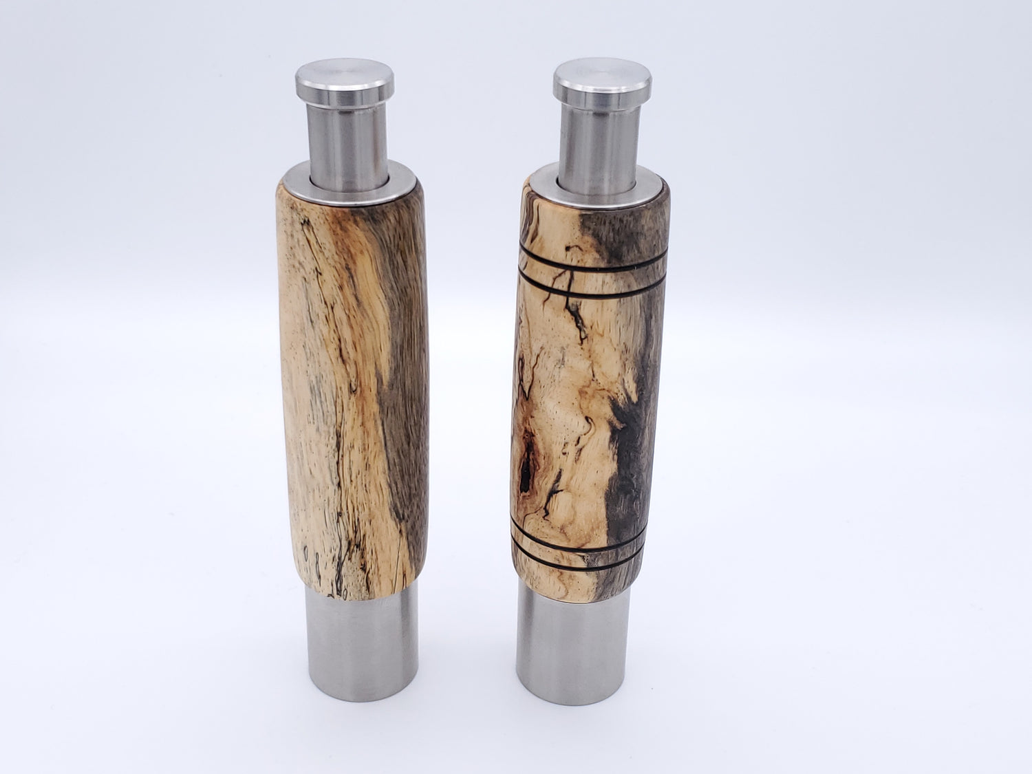 One-Handed Peppermill/Grinder Set for salt & pepper || Spalted Tamarind image 1