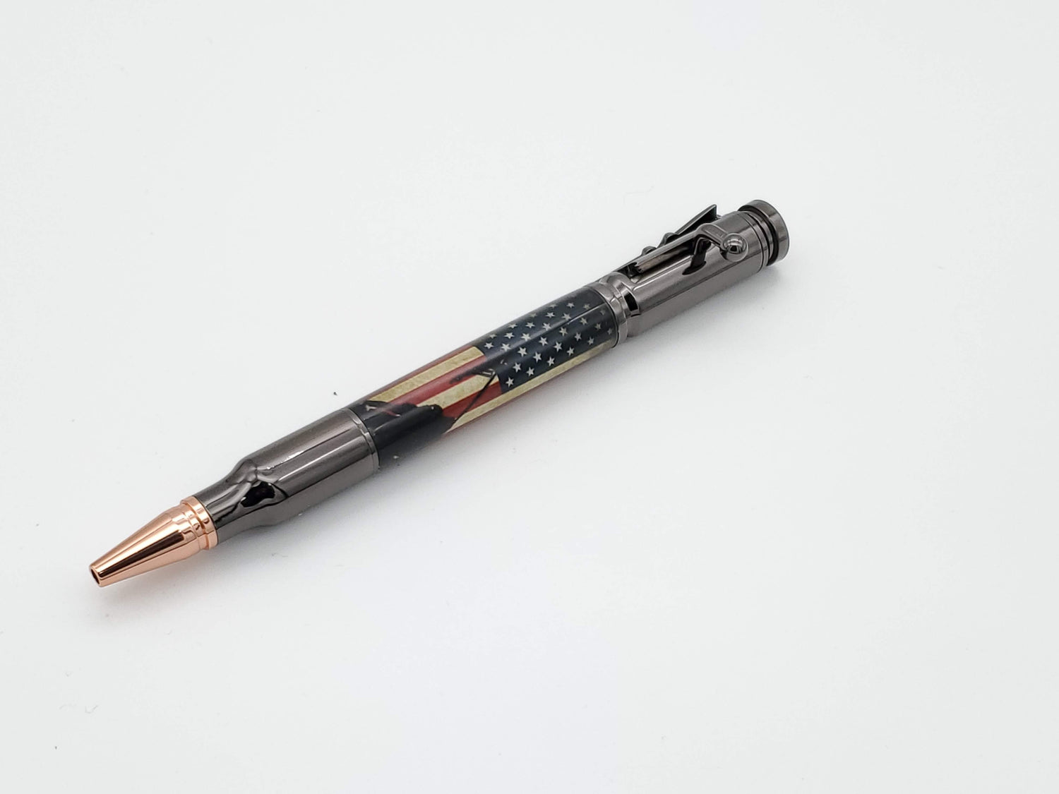 Bolt Action 30 Cal Ballpoint Pen Iwo Jima in Gun Metal Finish image 0