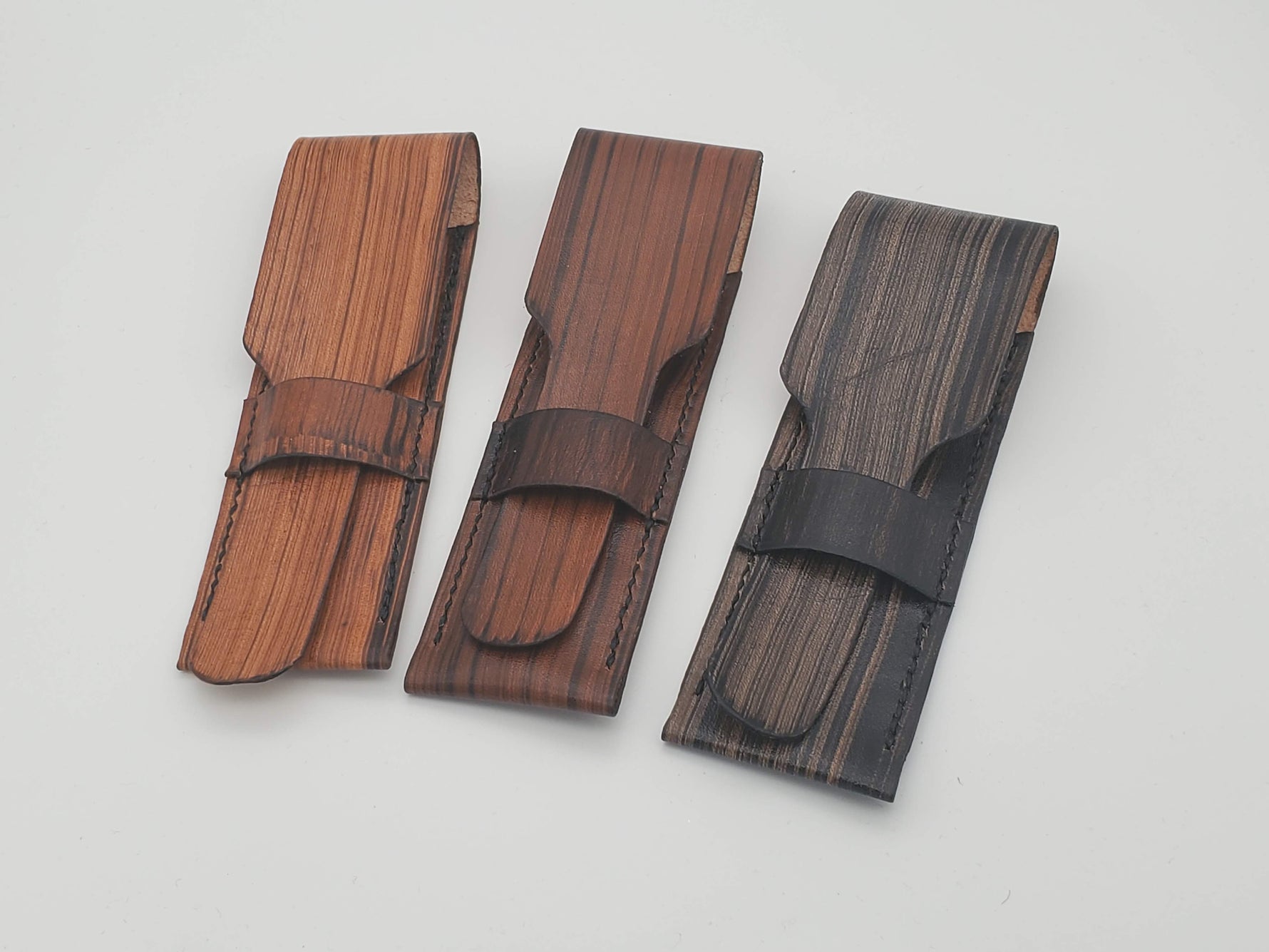 Full Grain Leather Pen Sleeves- Oak image 4