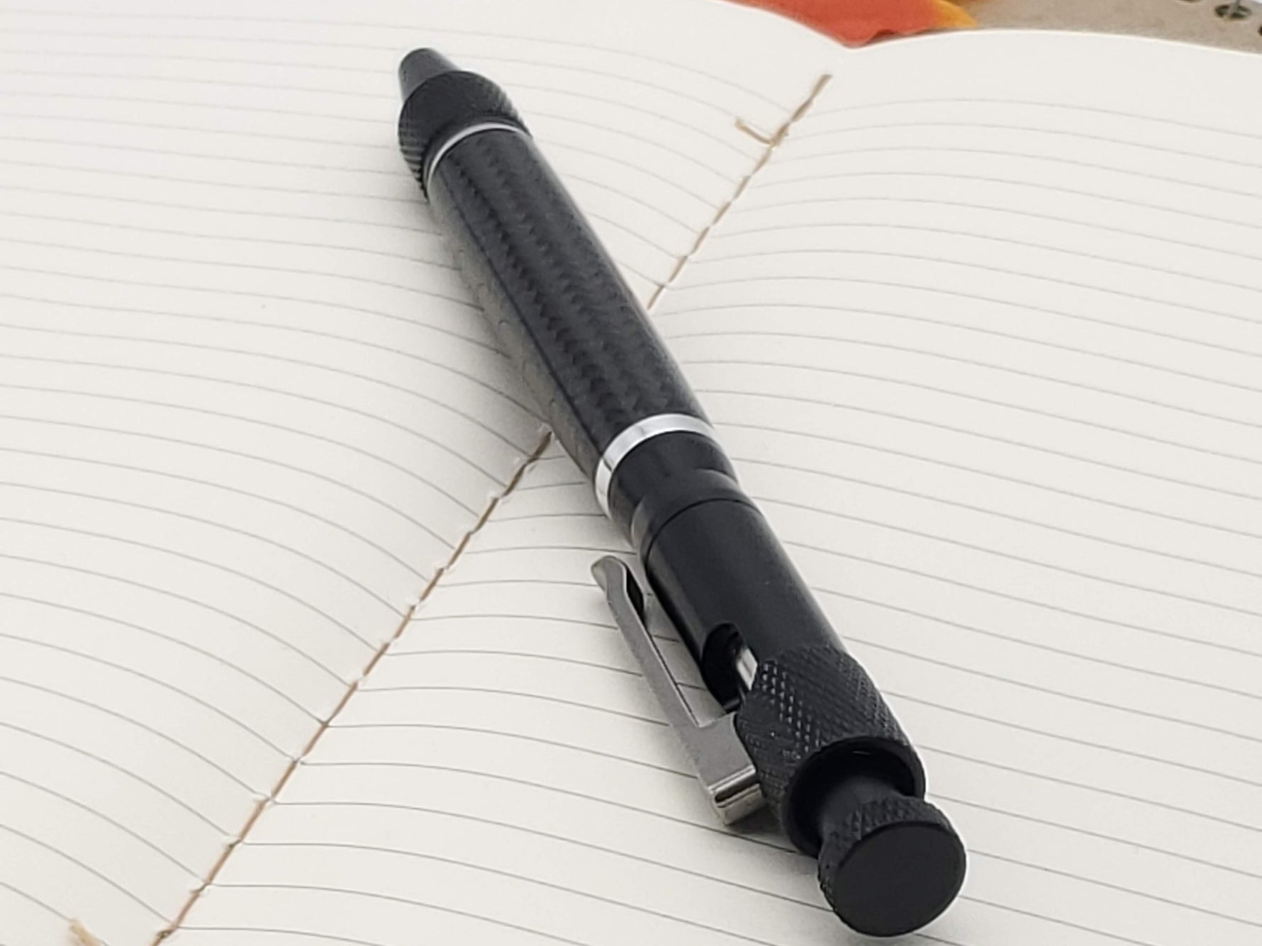 Carbon Fiber & Aluminum Clip Bolt Action Ballpoint Pen image 6