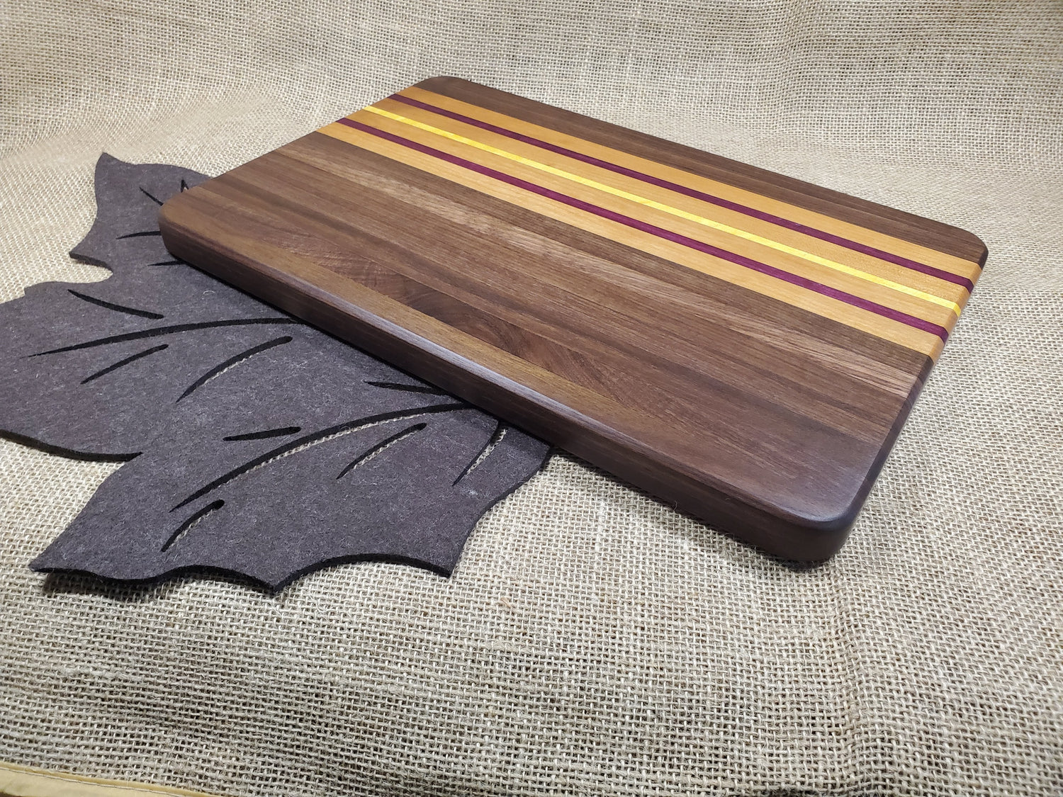 Mahogany, Cherry, Purpleheart & Yellowheart Cutting Board image 2