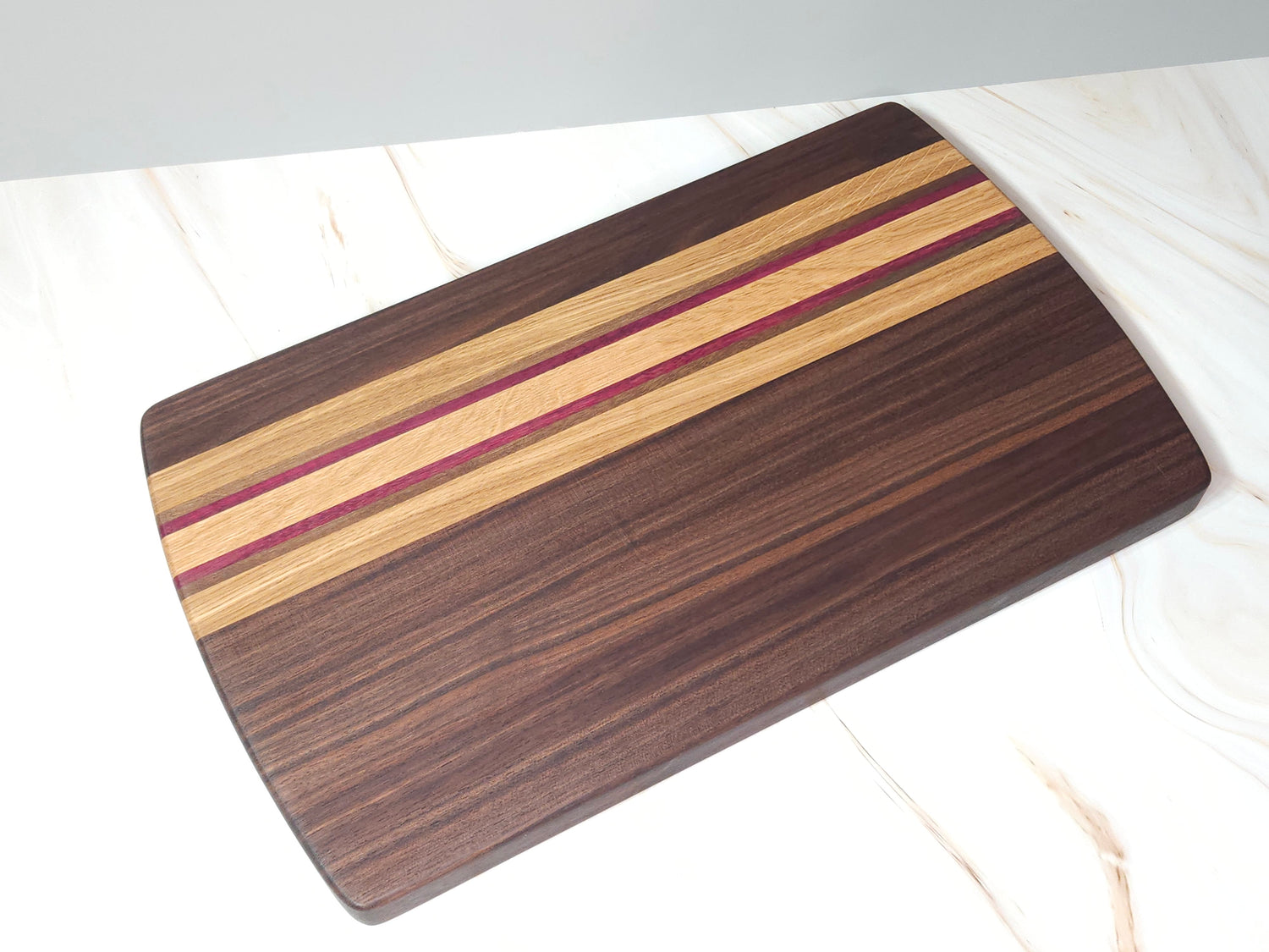 Walnut, White Oak & Purpleheart Cutting Board image 0