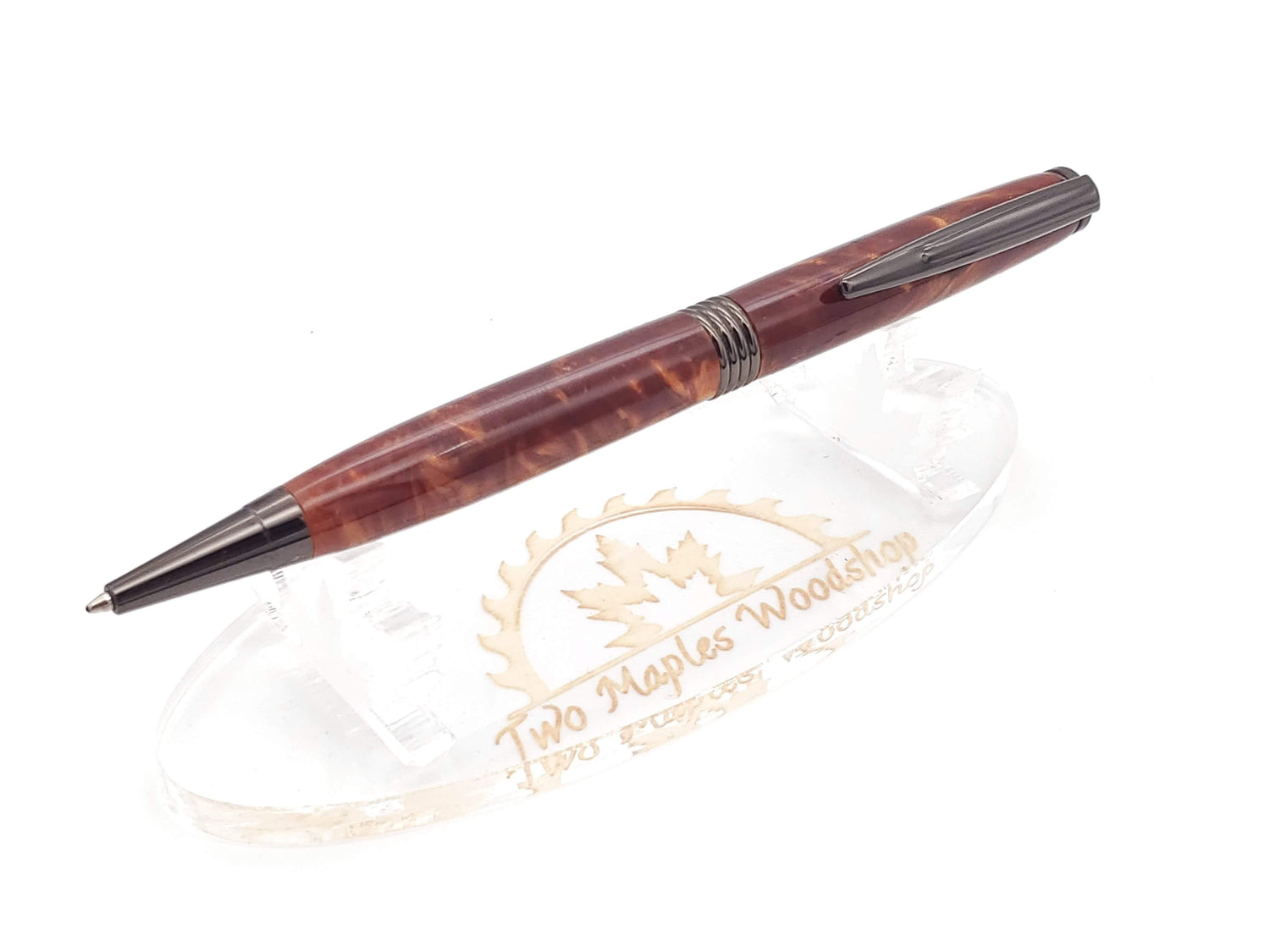 Burnt Orange Acrylic Trimline Twist Pen image 0
