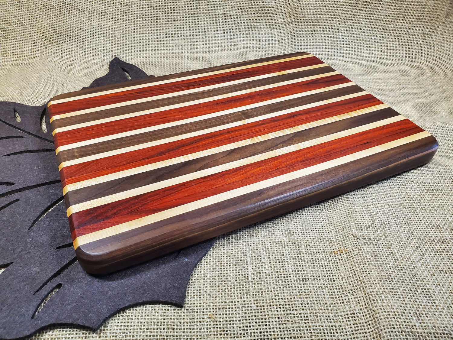 Walnut, Padauk & Maple Cutting Board image 1