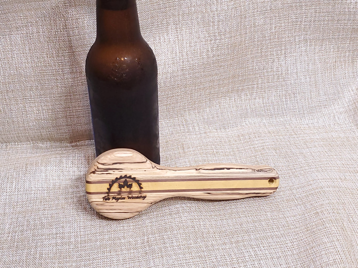 Bottle Opener - Spalted White Oak with Yellowheart & Walnut image 1