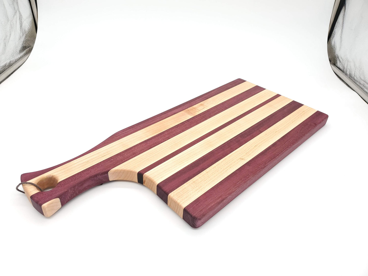 Purpleheart & Maple Cutting Board with handle image 0