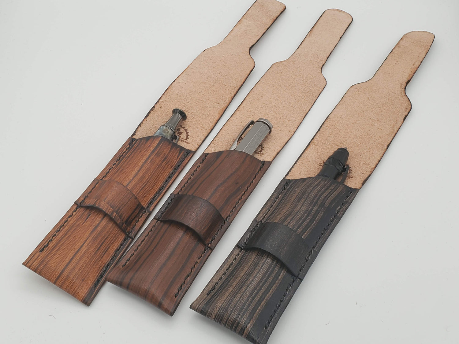 Full Grain Leather Pen Sleeves- Redwood image 2