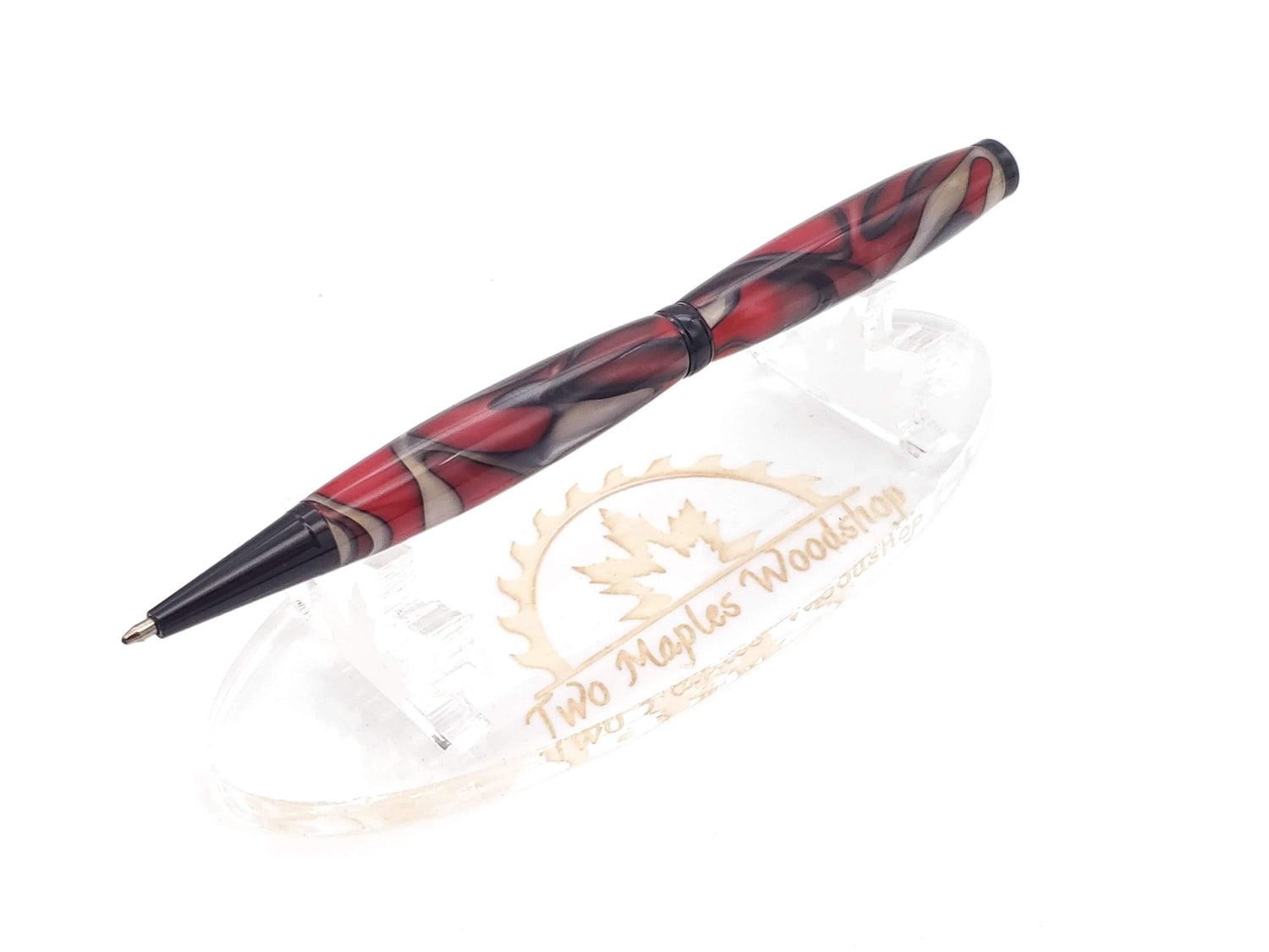Red & Black Acrylic Ballpoint Twist Pen image 0