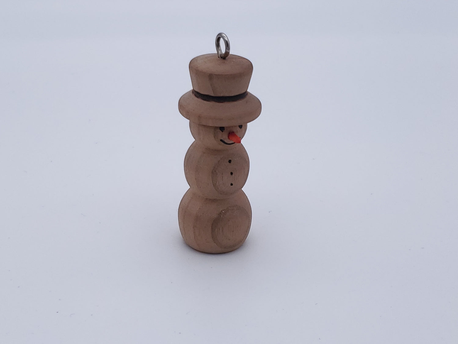 Handmade Wooden Snowman Ornament image 0