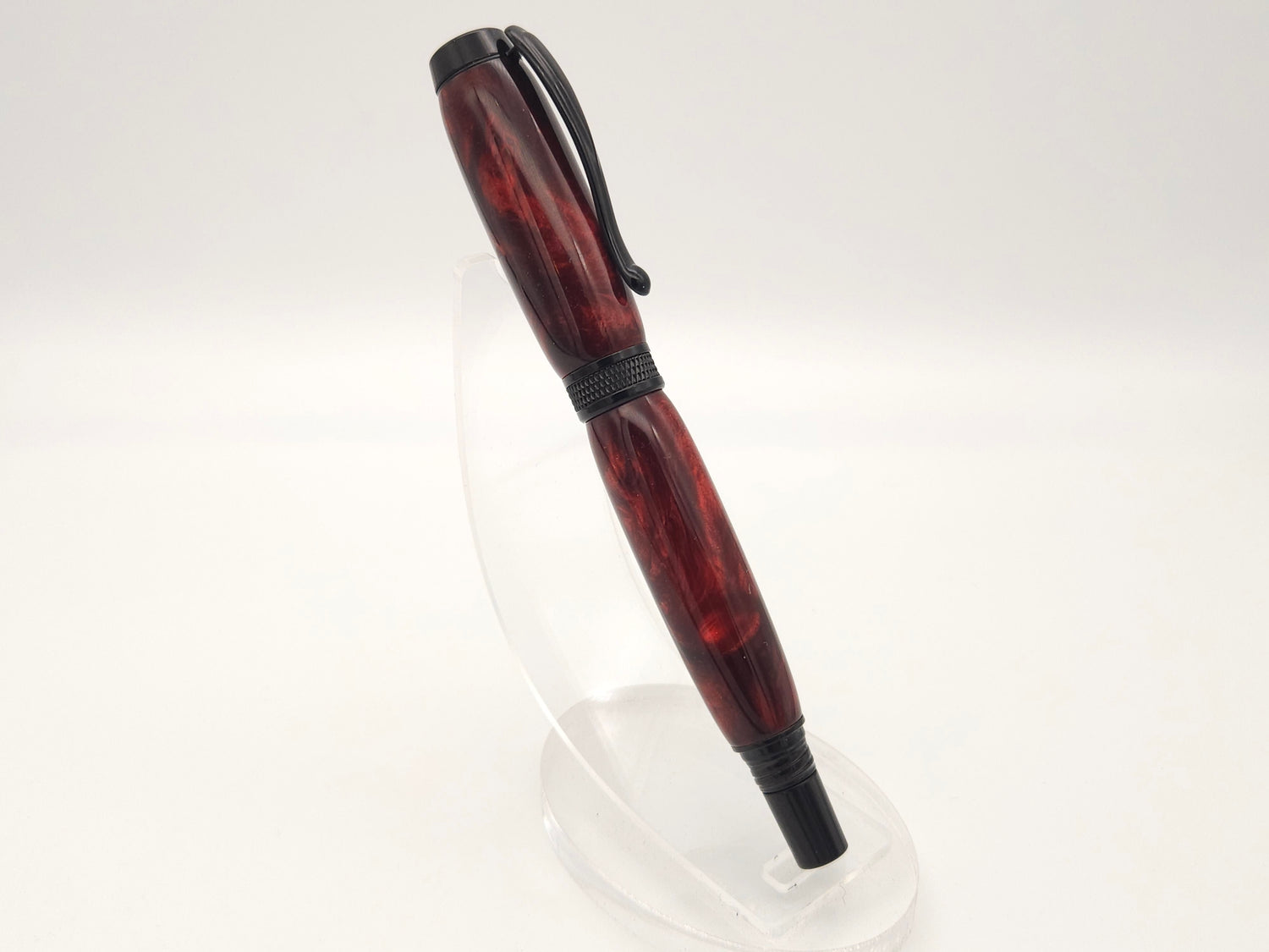 Marinara Diamond Knurl Black Chrome Rollerball Pen image 1