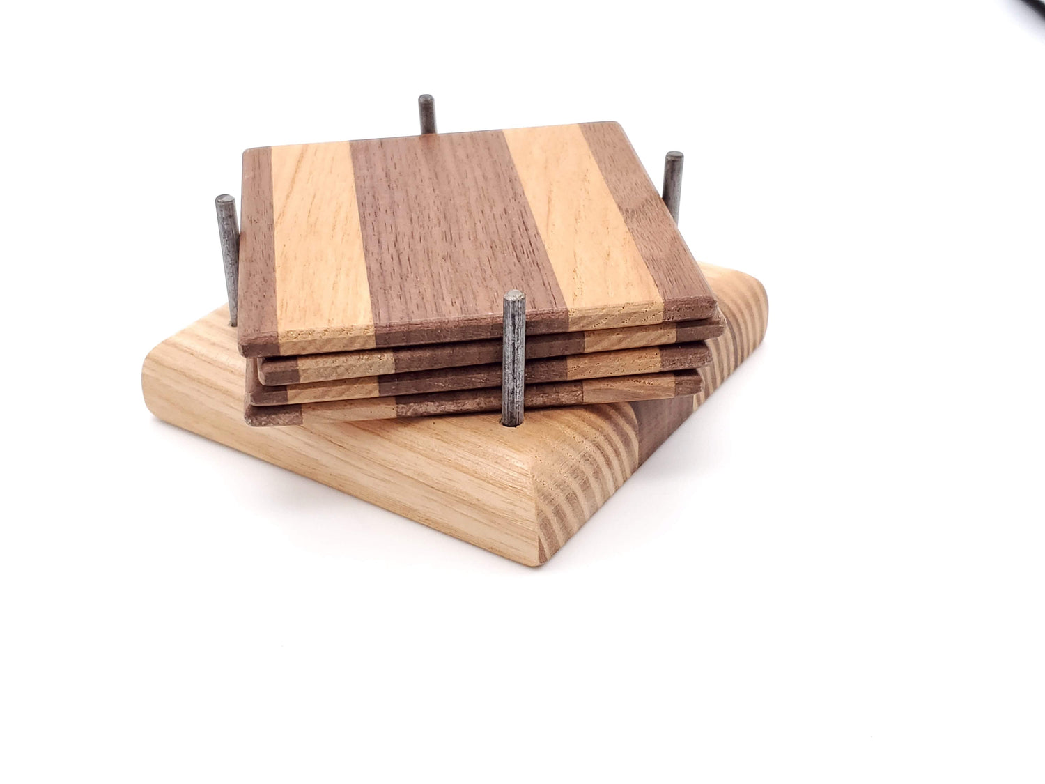 Walnut Coaster Set with Base image 1